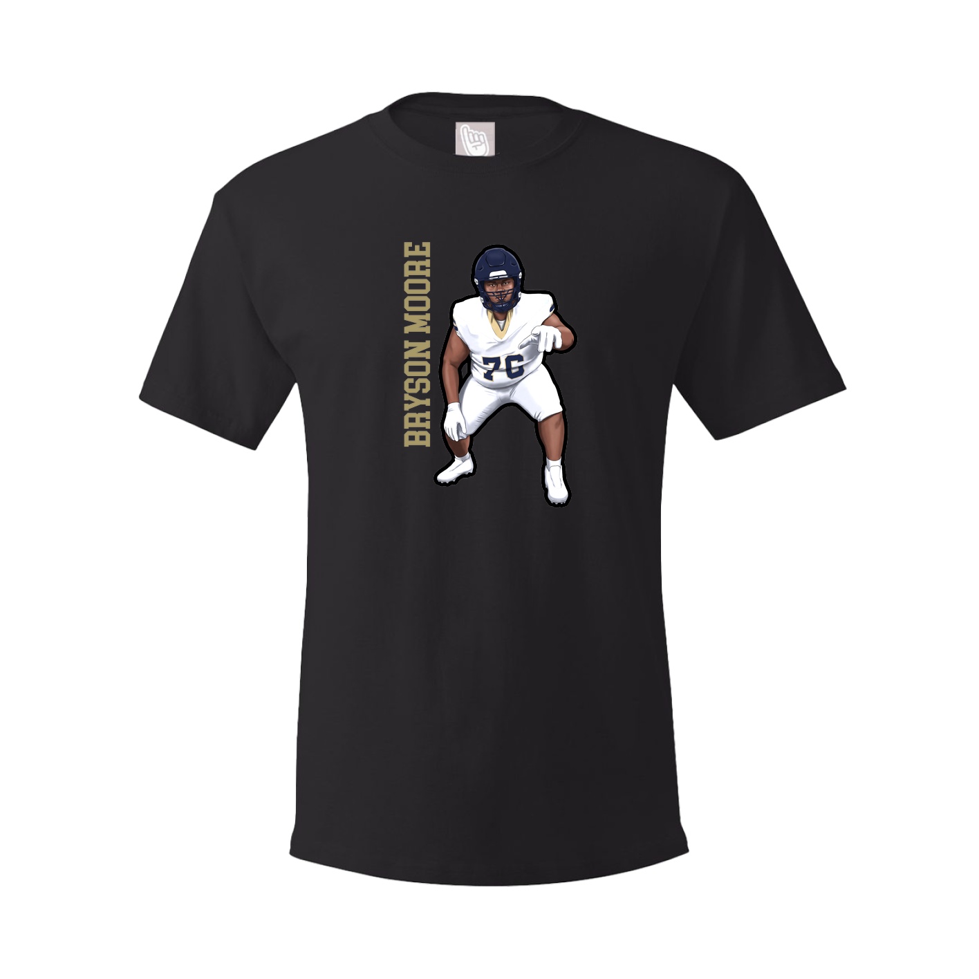 Youth Tee — Name Vertical in Black