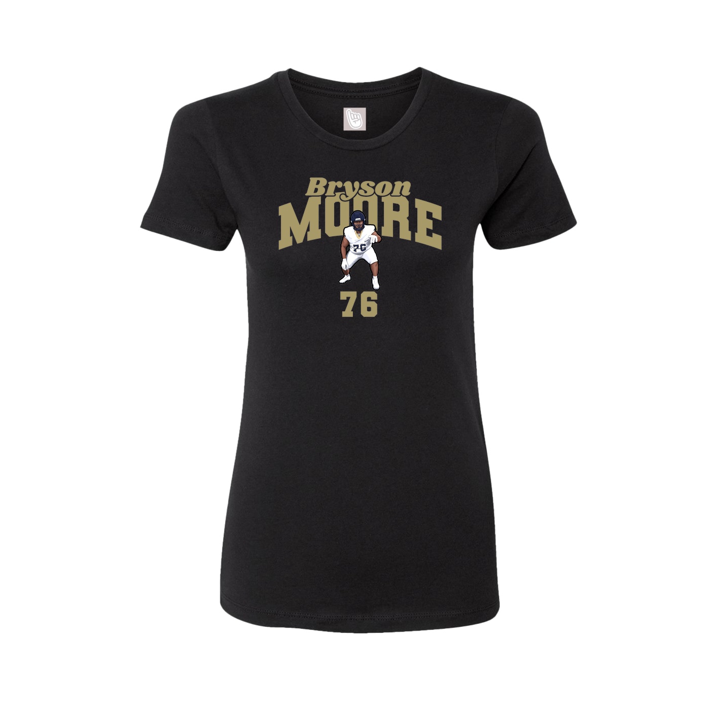 Fitted Women's Tee — Signature Arch in Black