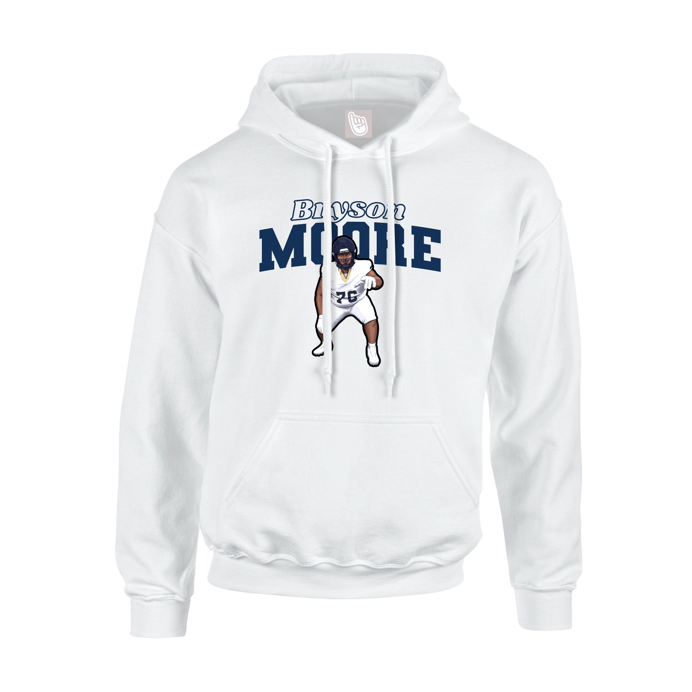 Hoodie — Name Arch in White