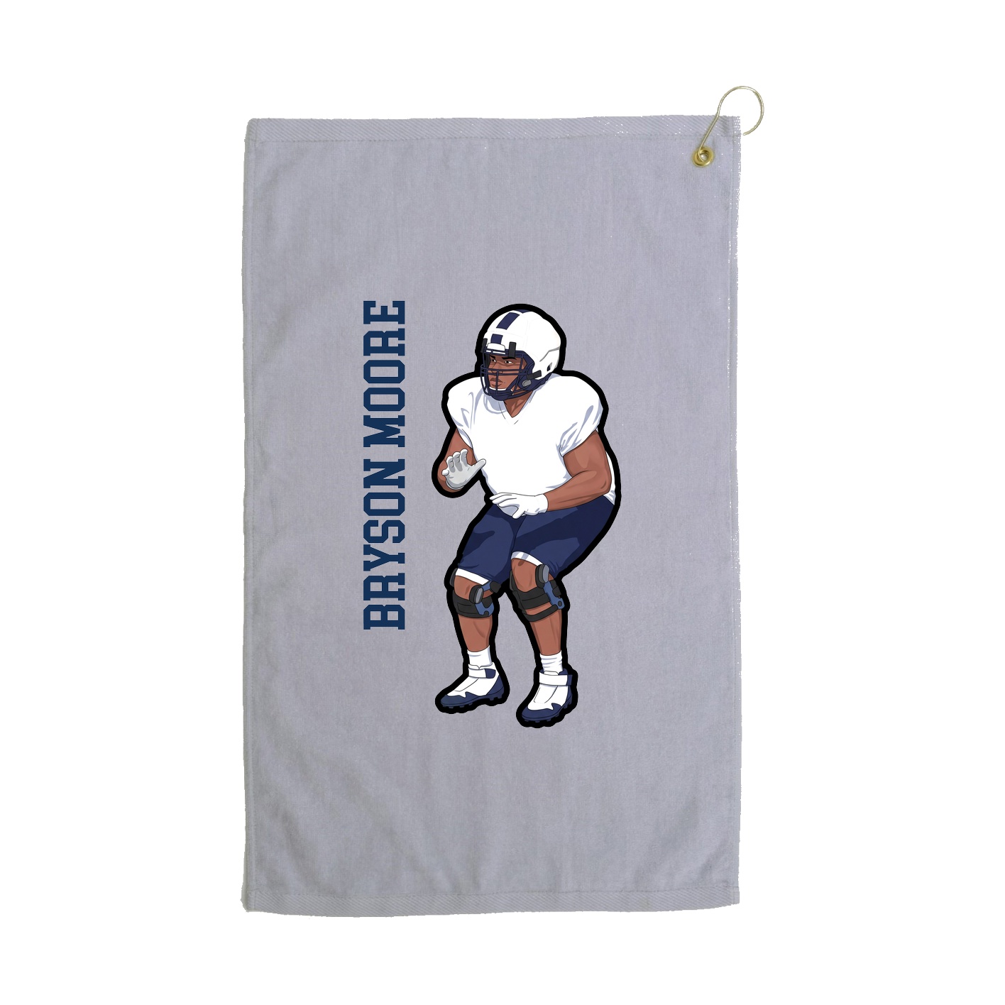 Golf Towel — Name Vertical in Grey