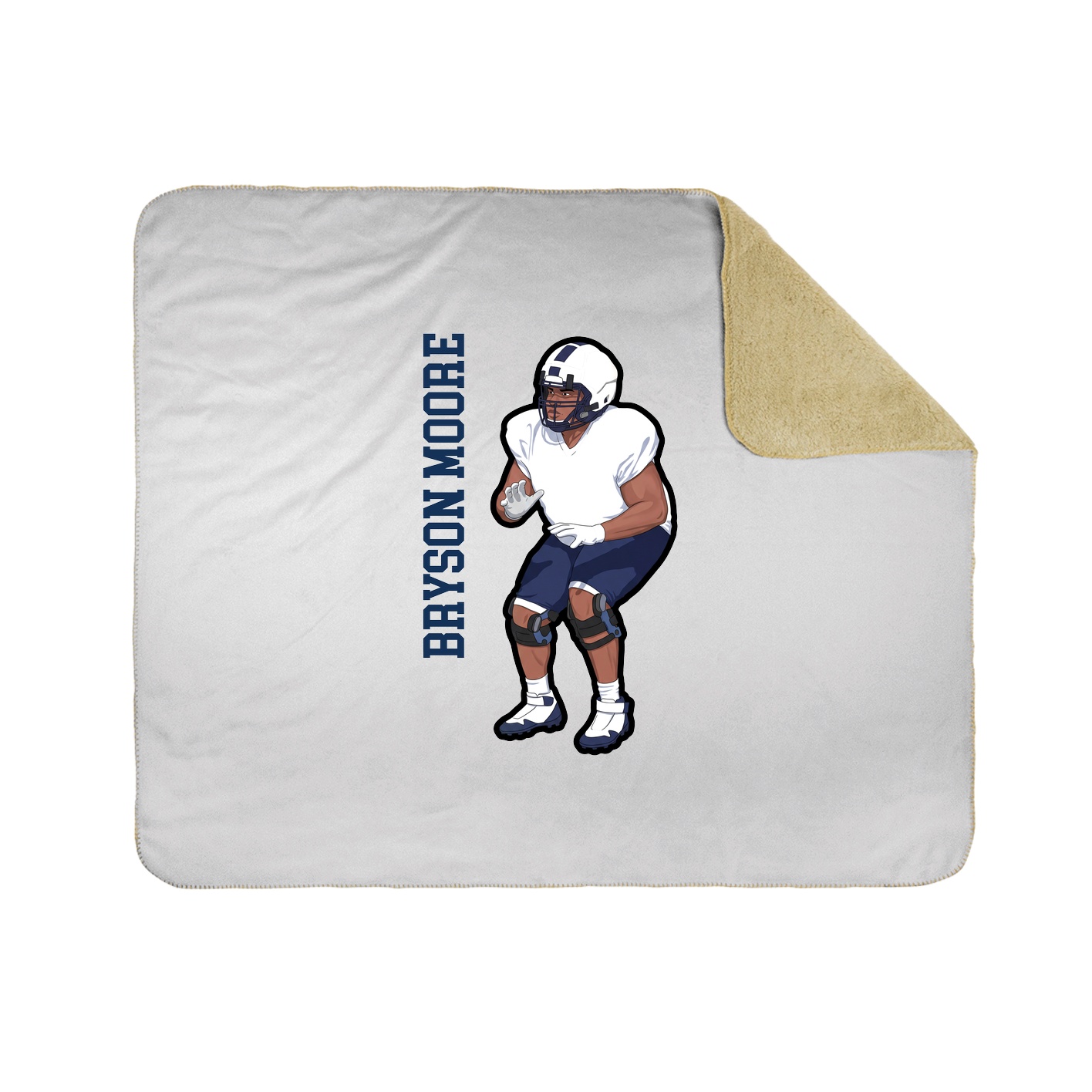 Throw Blanket — Name Vertical in White