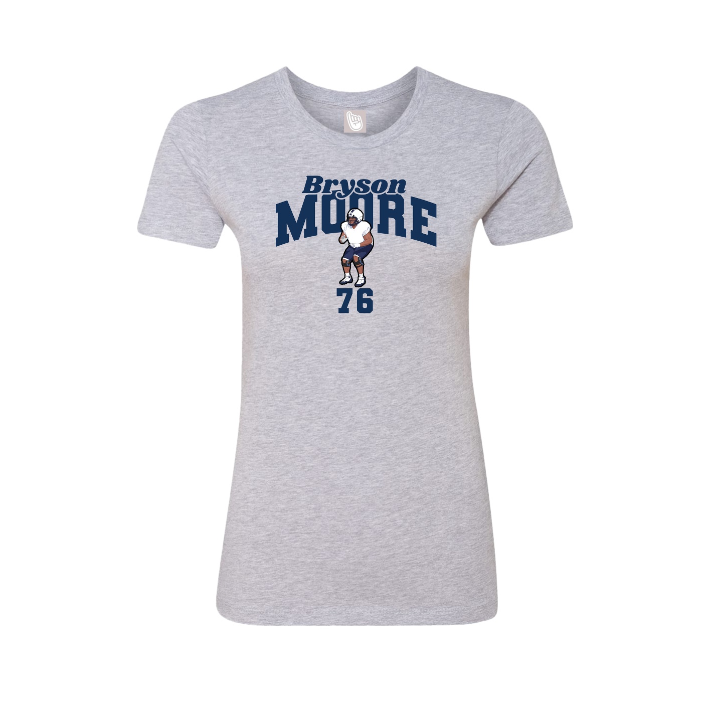 Fitted Women's Tee — Signature Arch in Grey