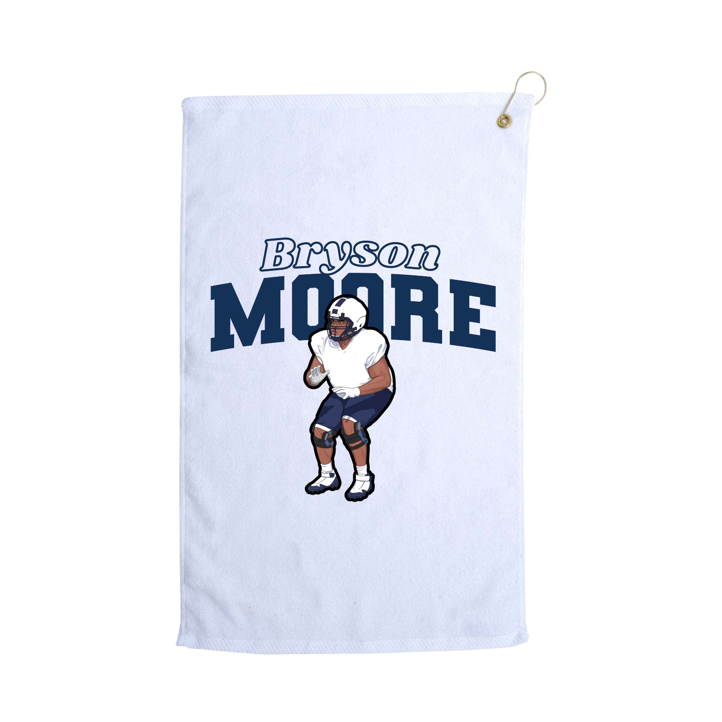 Golf Towel — Name Arch in White
