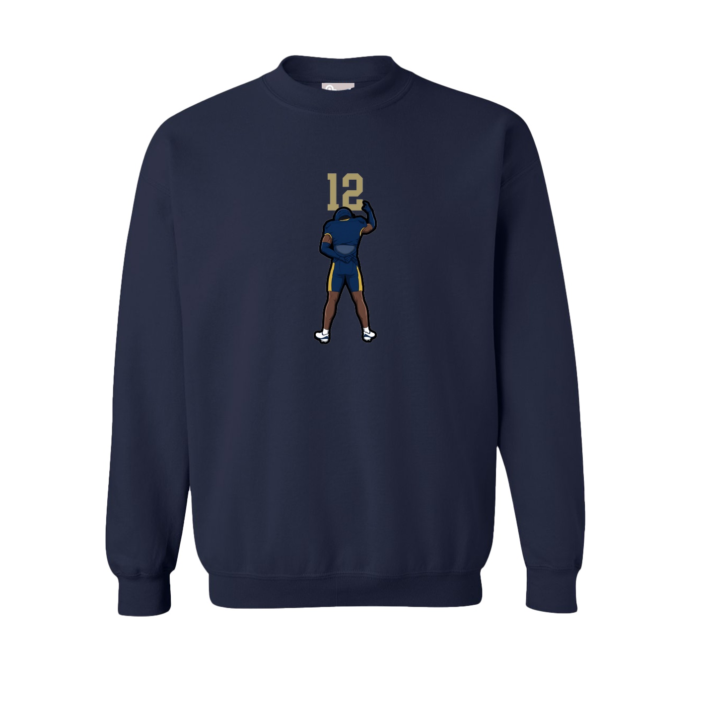 Fleece Crew — Number Top in Navy
