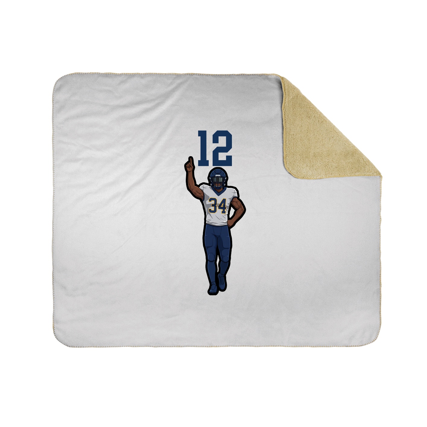 Throw Blanket — Number Top in White