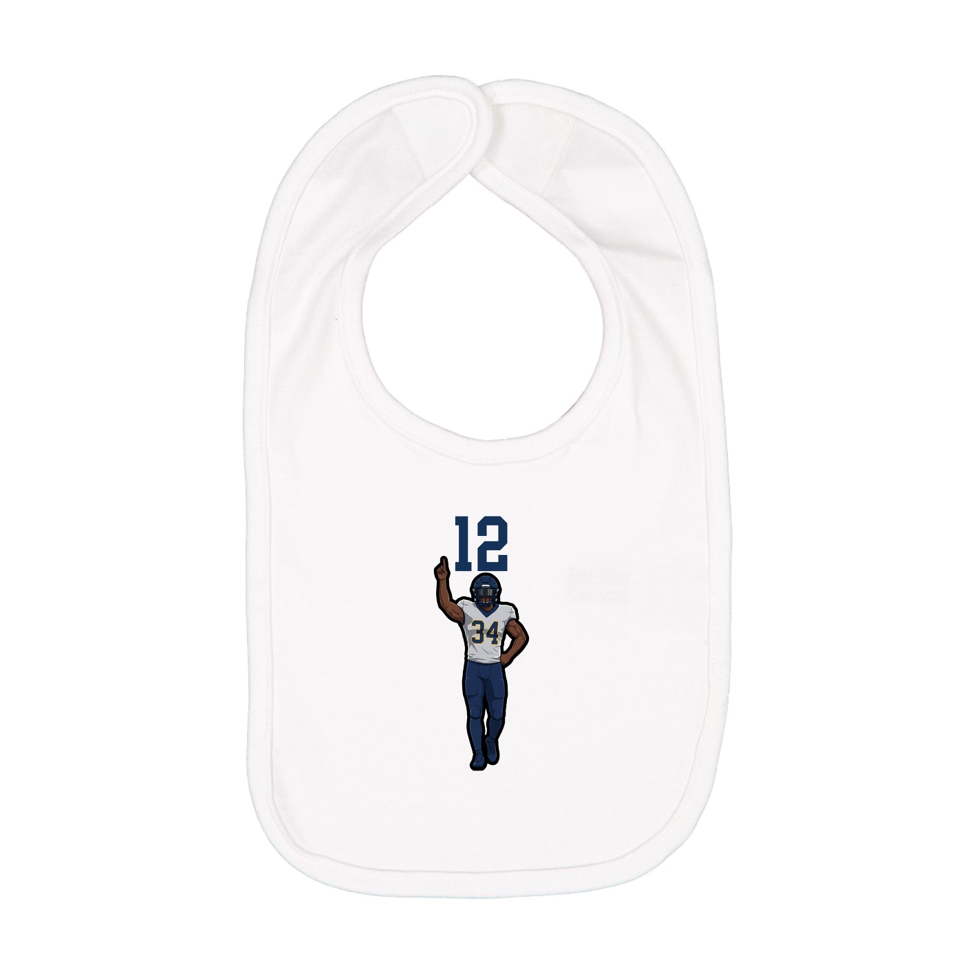 Infant Bib — Number Top in White