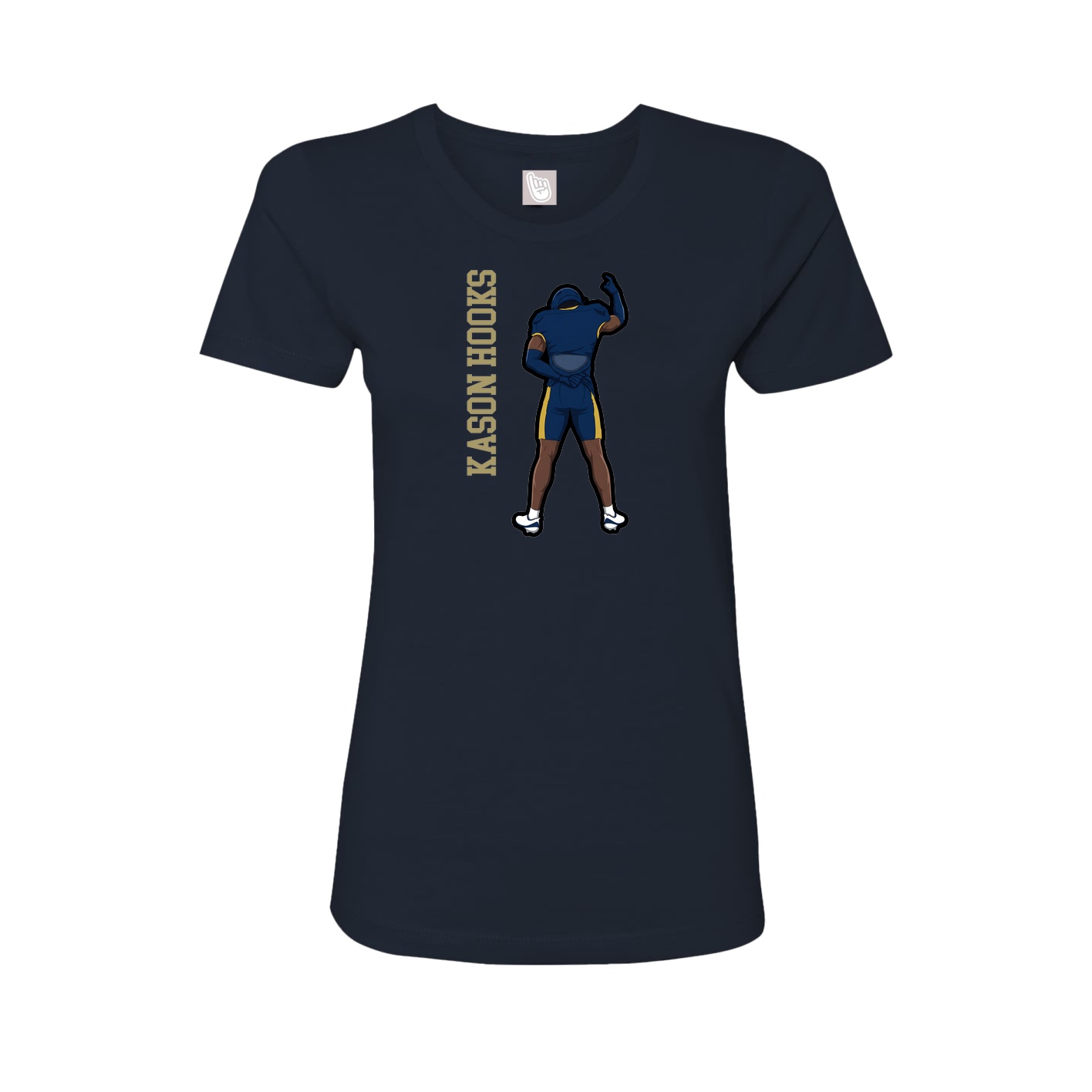 Fitted Women's Tee — Name Vertical in Navy