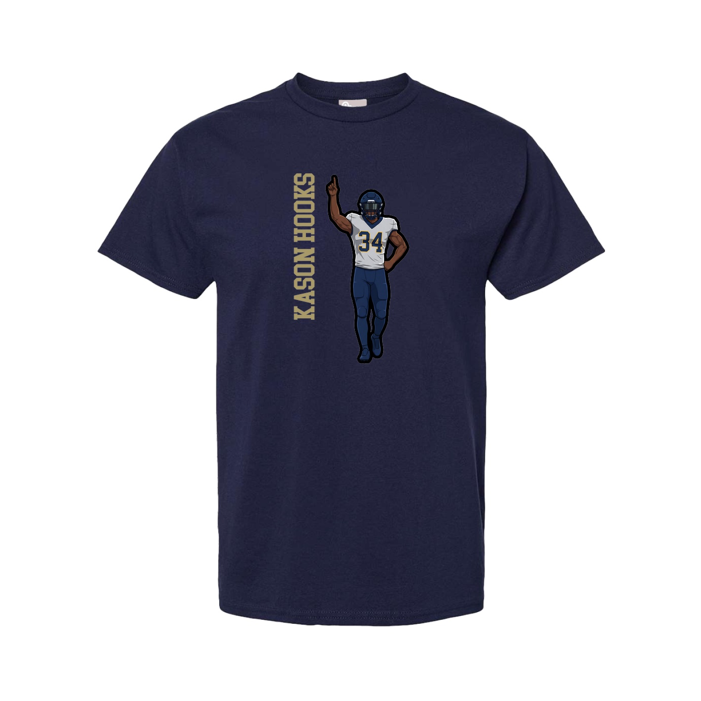 Youth Tee — Name Vertical in Navy