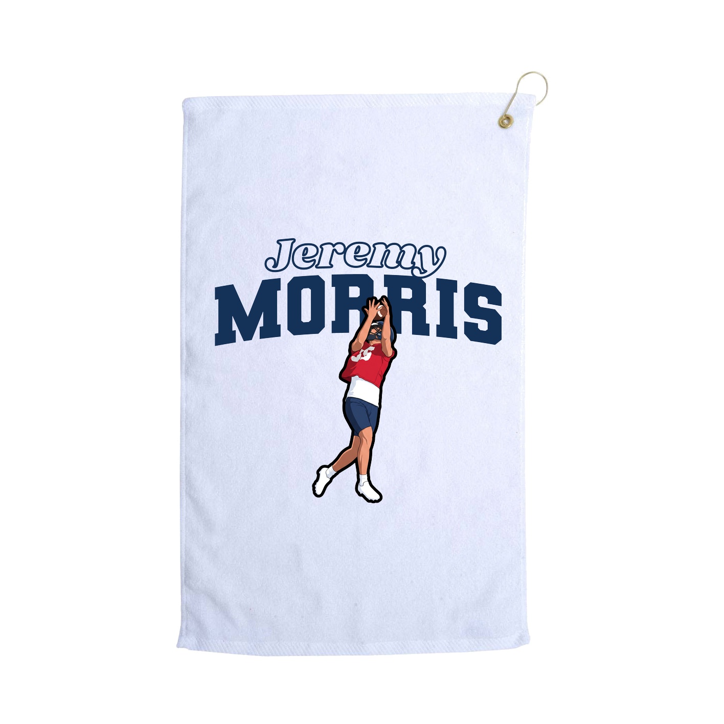 Golf Towel — Name Arch in White