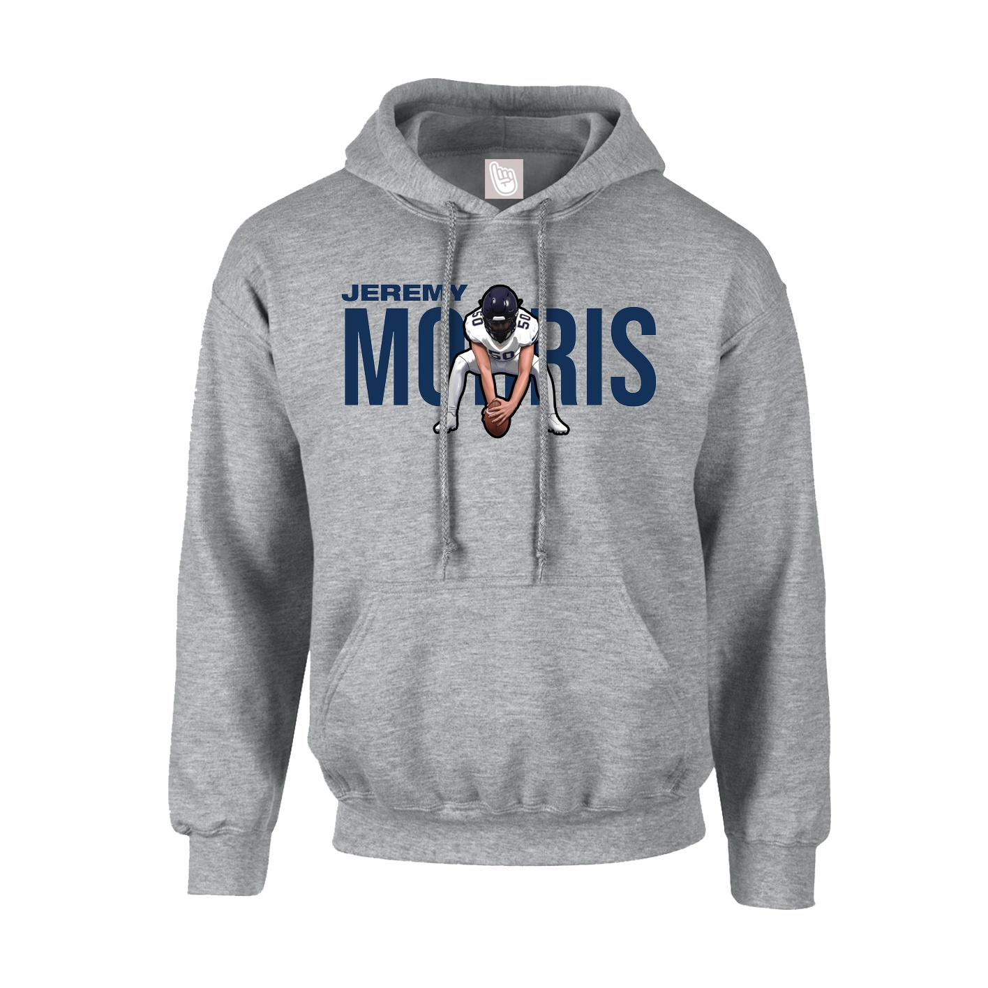 Hoodie — Player Name in Grey