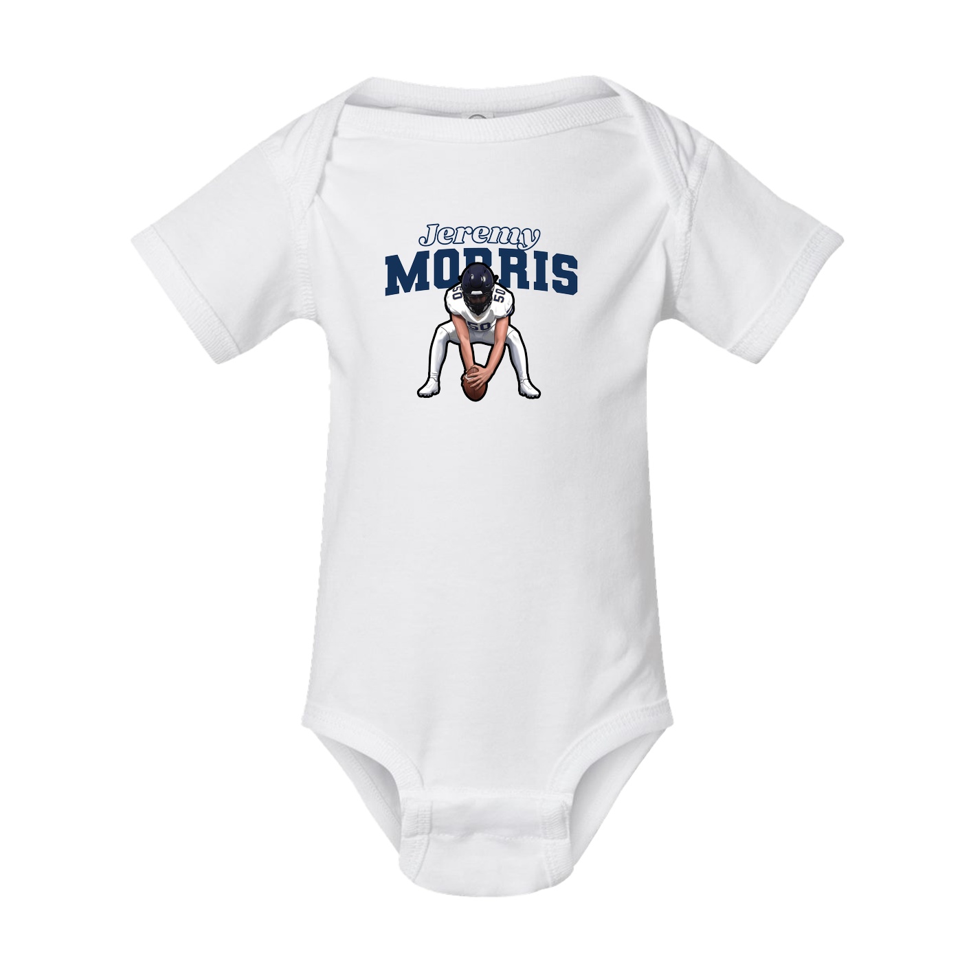 Baby Onesie — Name Arch in White