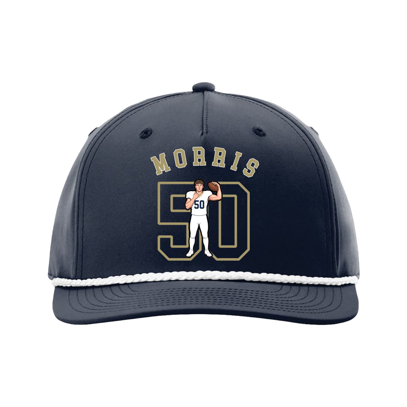 Five-Panel Classic Rope Cap — Shirsey Arch in Navy