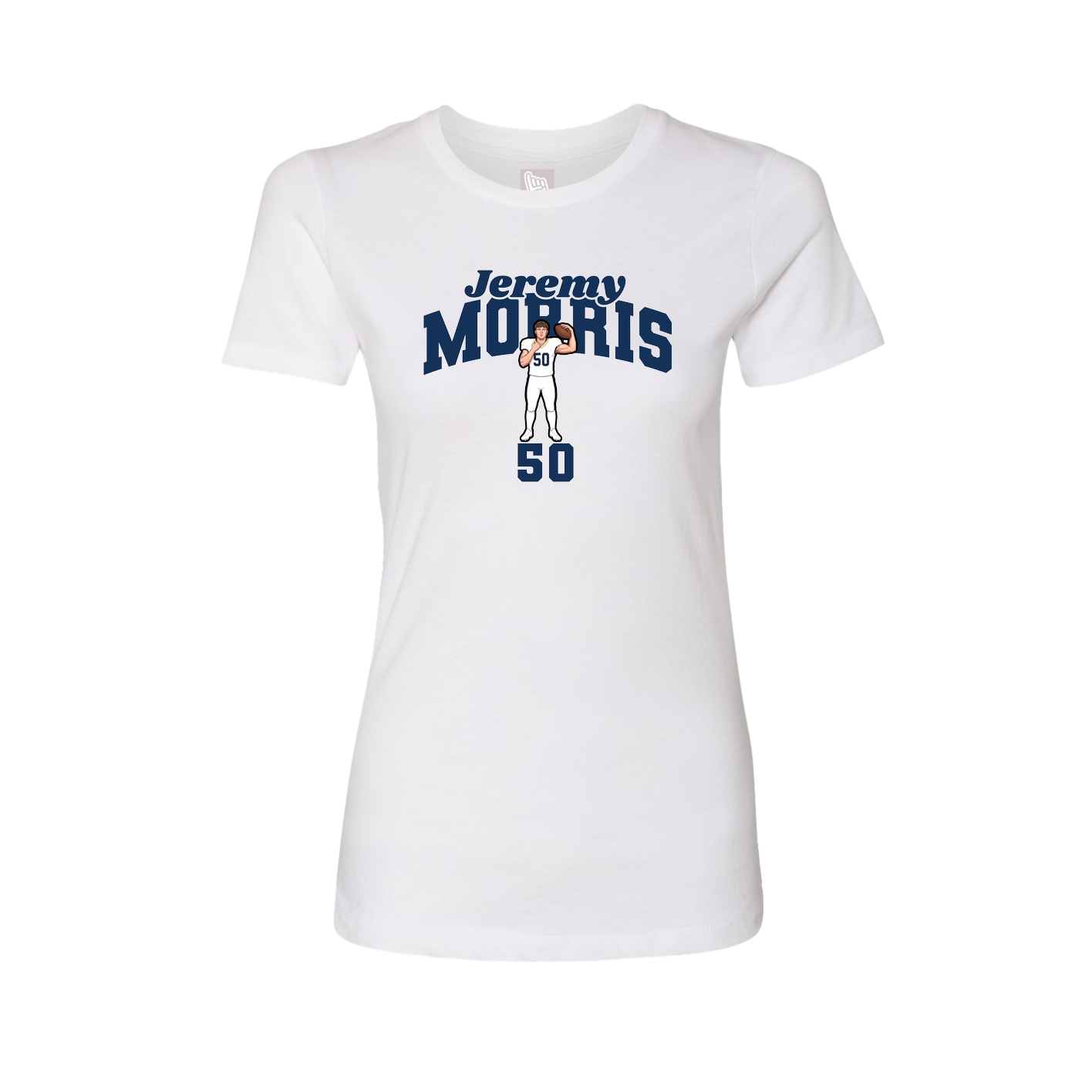 Fitted Women's Tee — Signature Arch in White