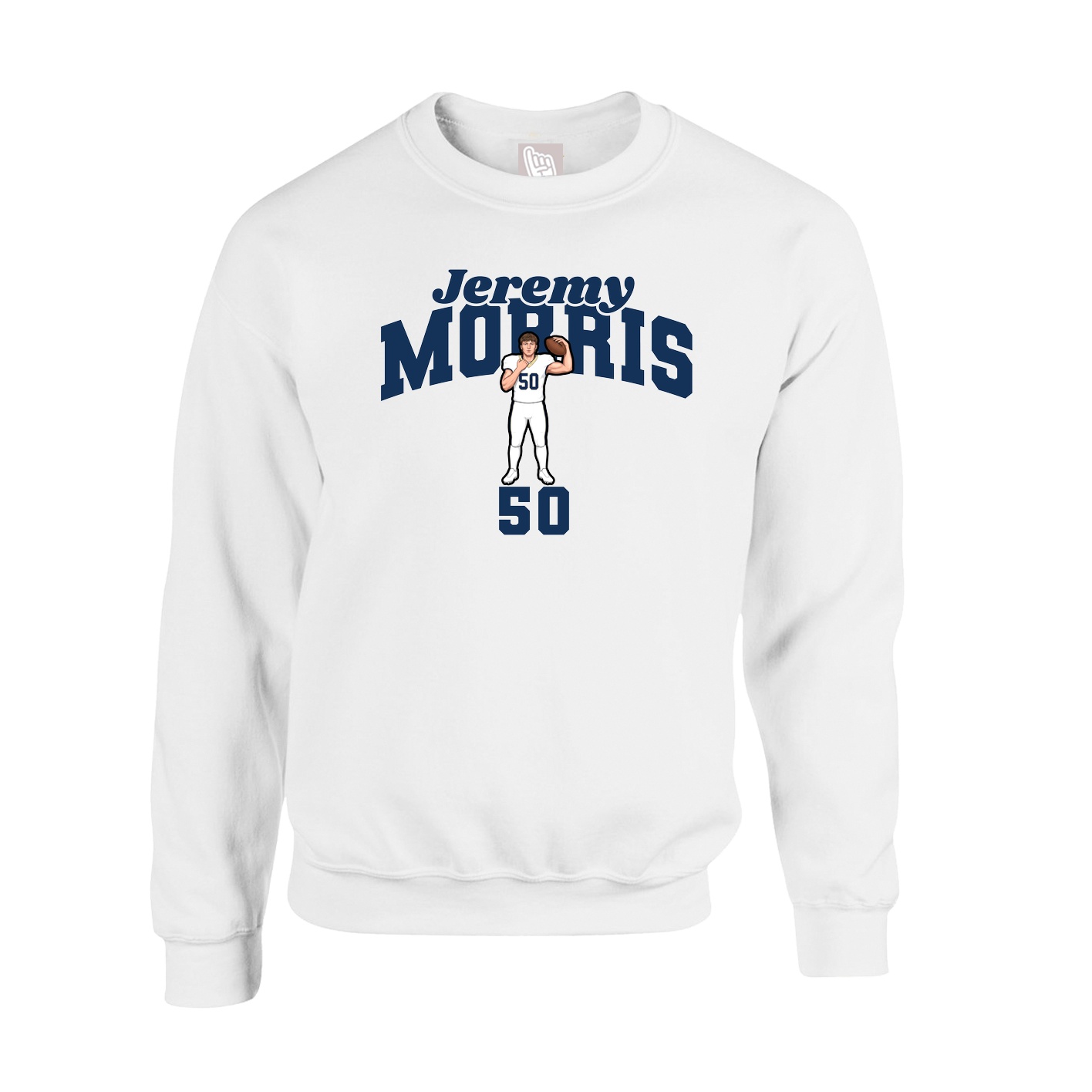 Fleece Crew — Signature Arch in White