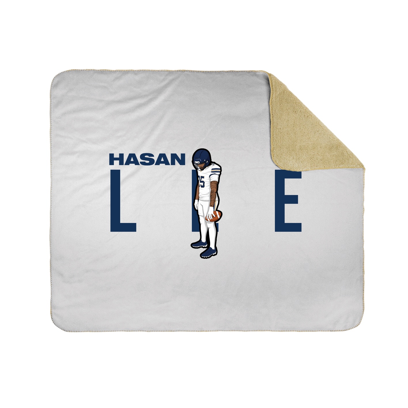 Throw Blanket — Player Name in White