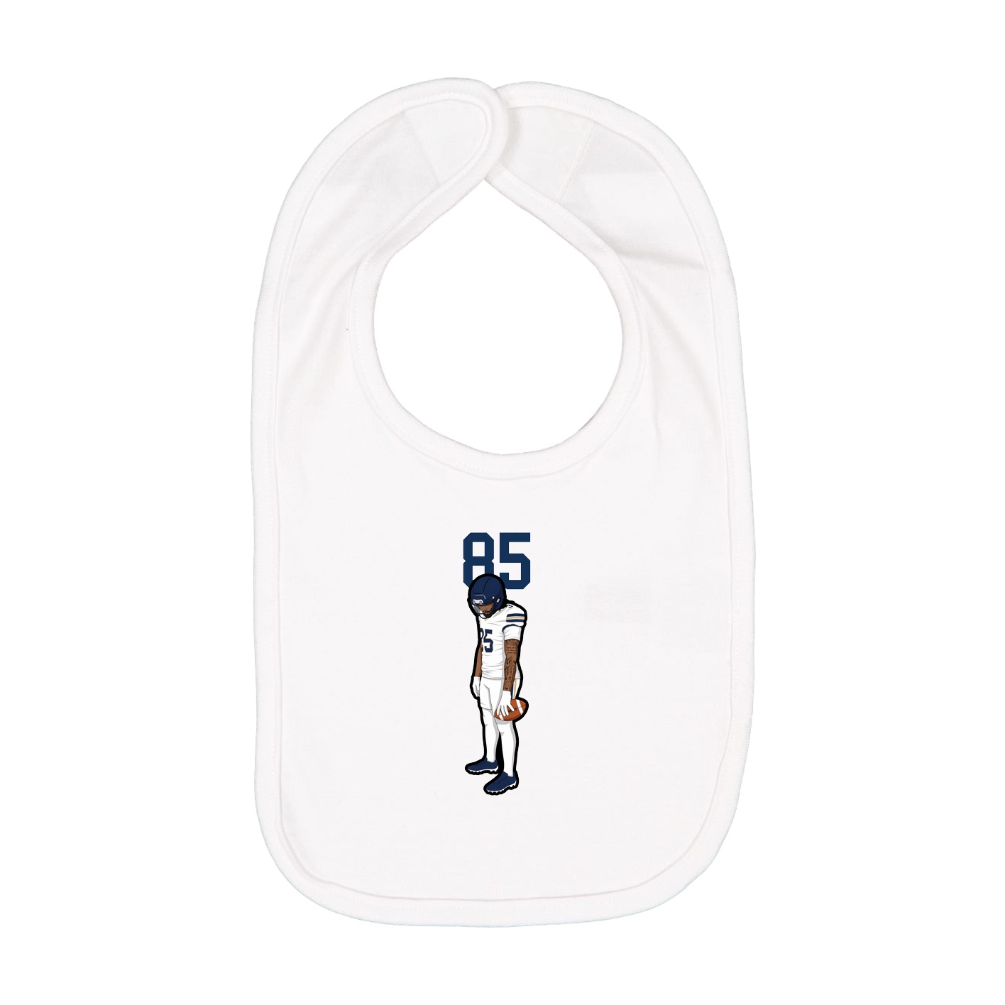 Infant Bib — Number Top in White