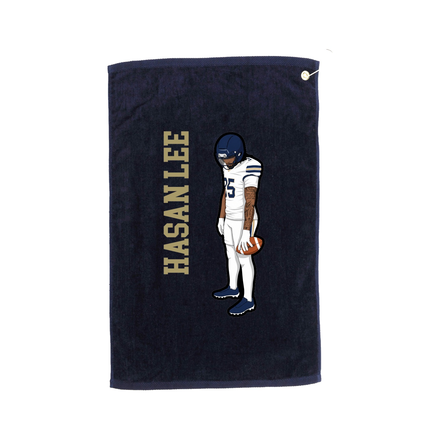 Golf Towel — Name Vertical in Navy