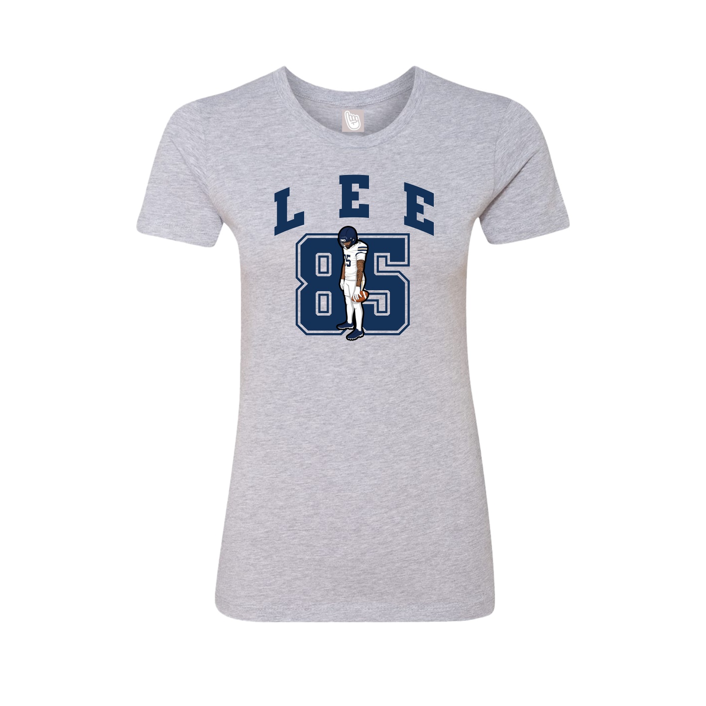 Fitted Women's Tee — Number in Grey