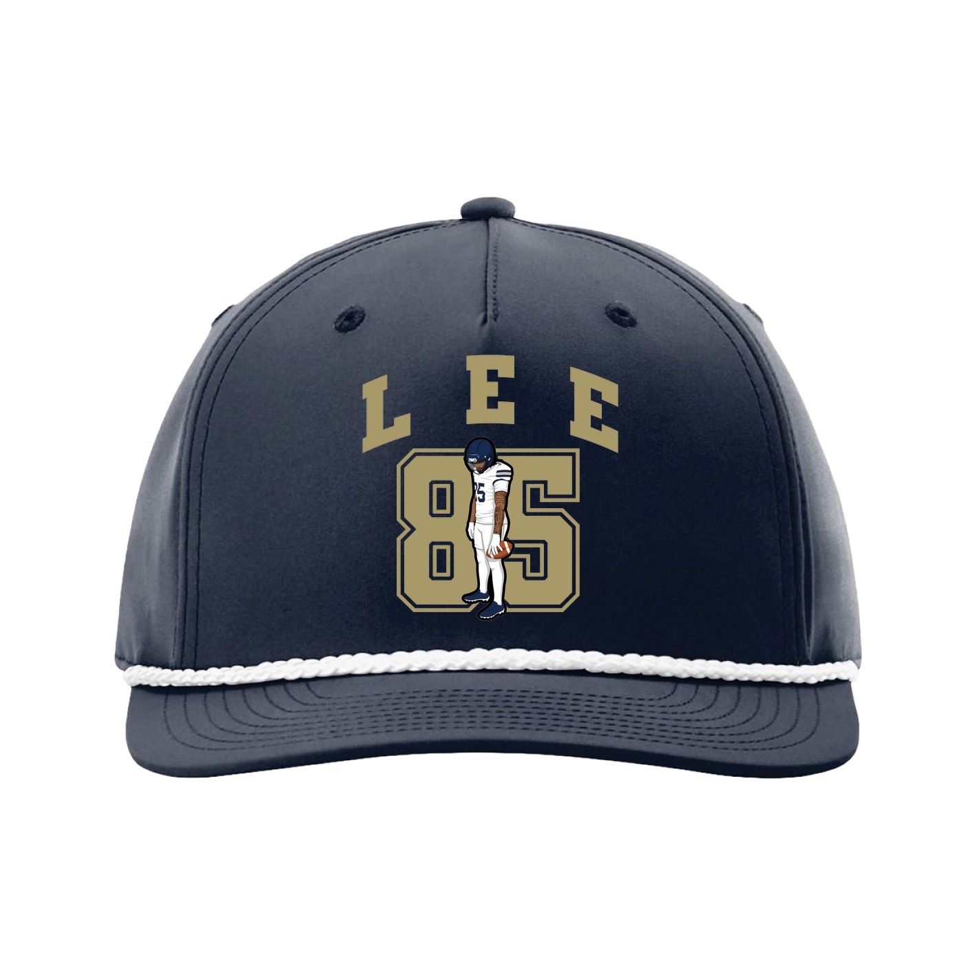 Five-Panel Classic Rope Cap — Number in Navy