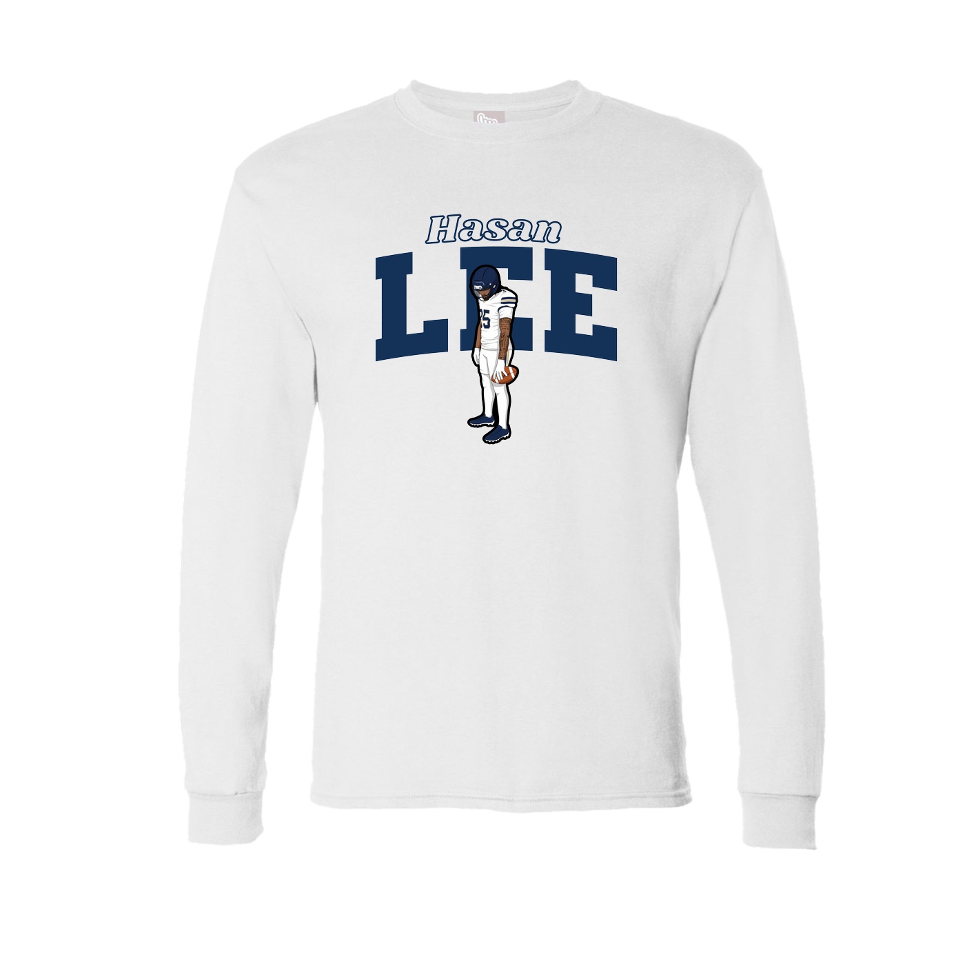 Long Sleeve Tee — Name Arch in White