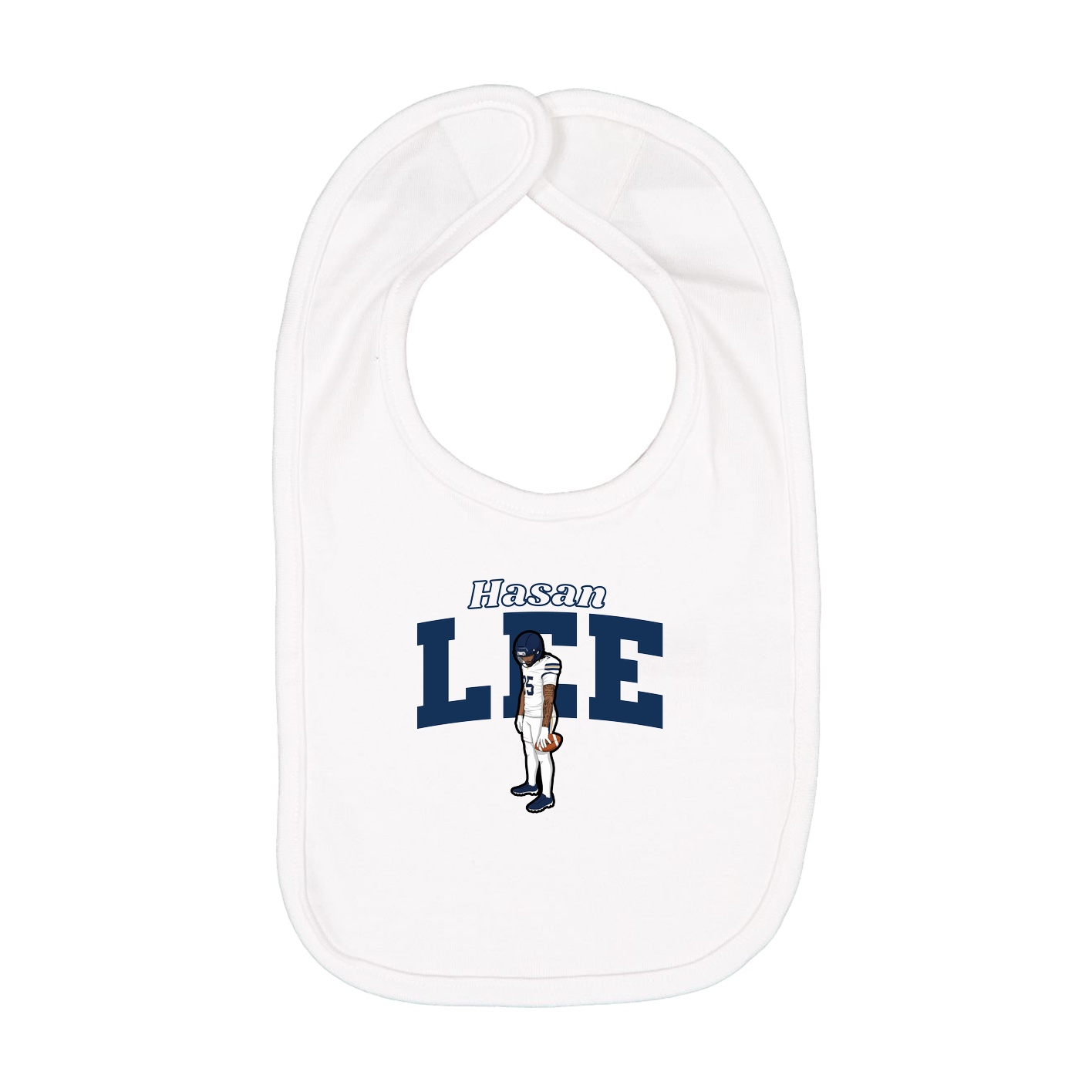 Infant Bib — Name Arch in White