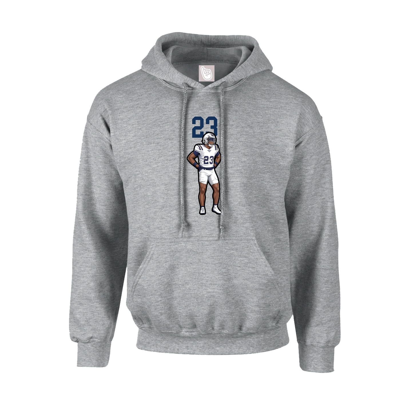 Youth Hoodie — Number Top in Grey