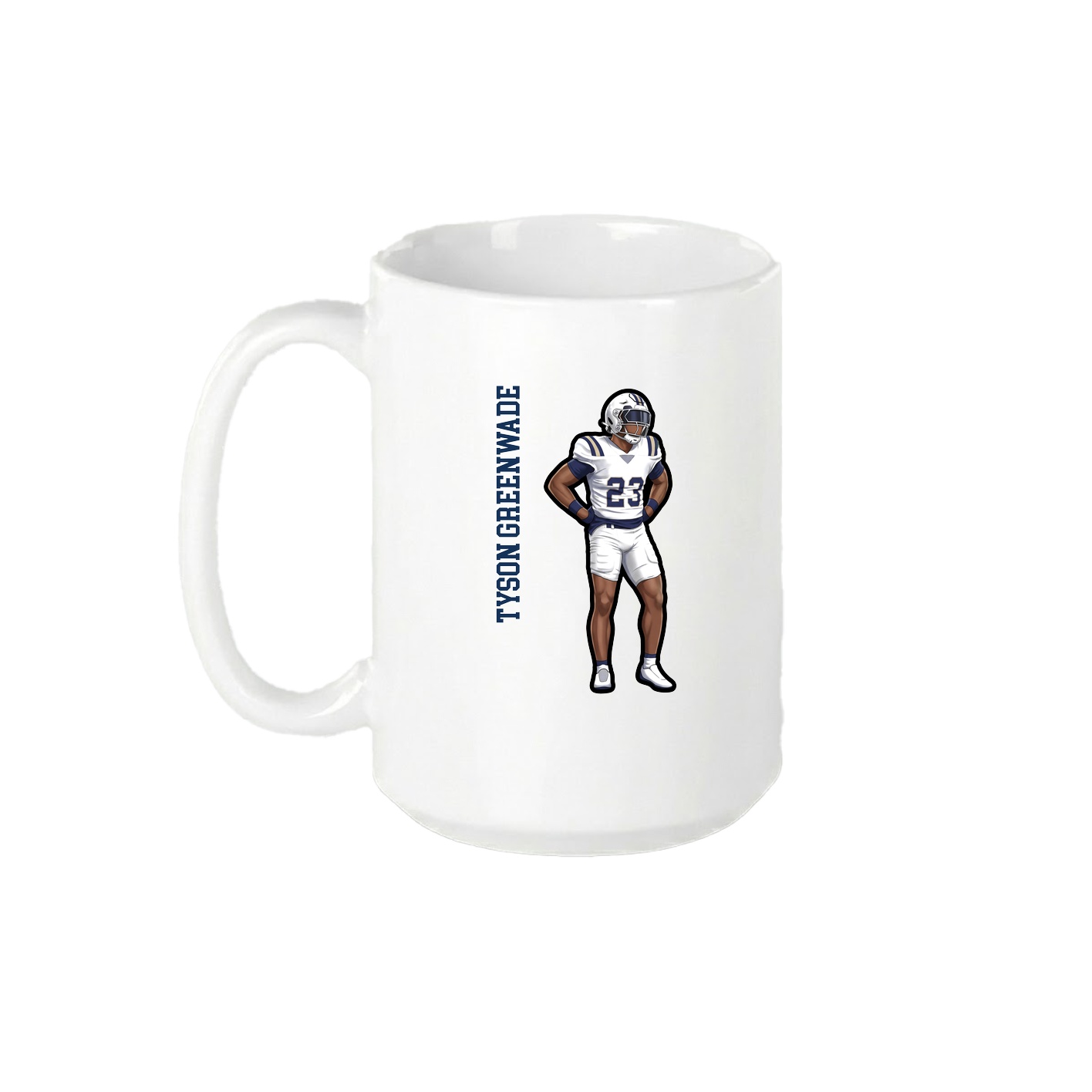 15oz Coffee Mug — Name Vertical in White