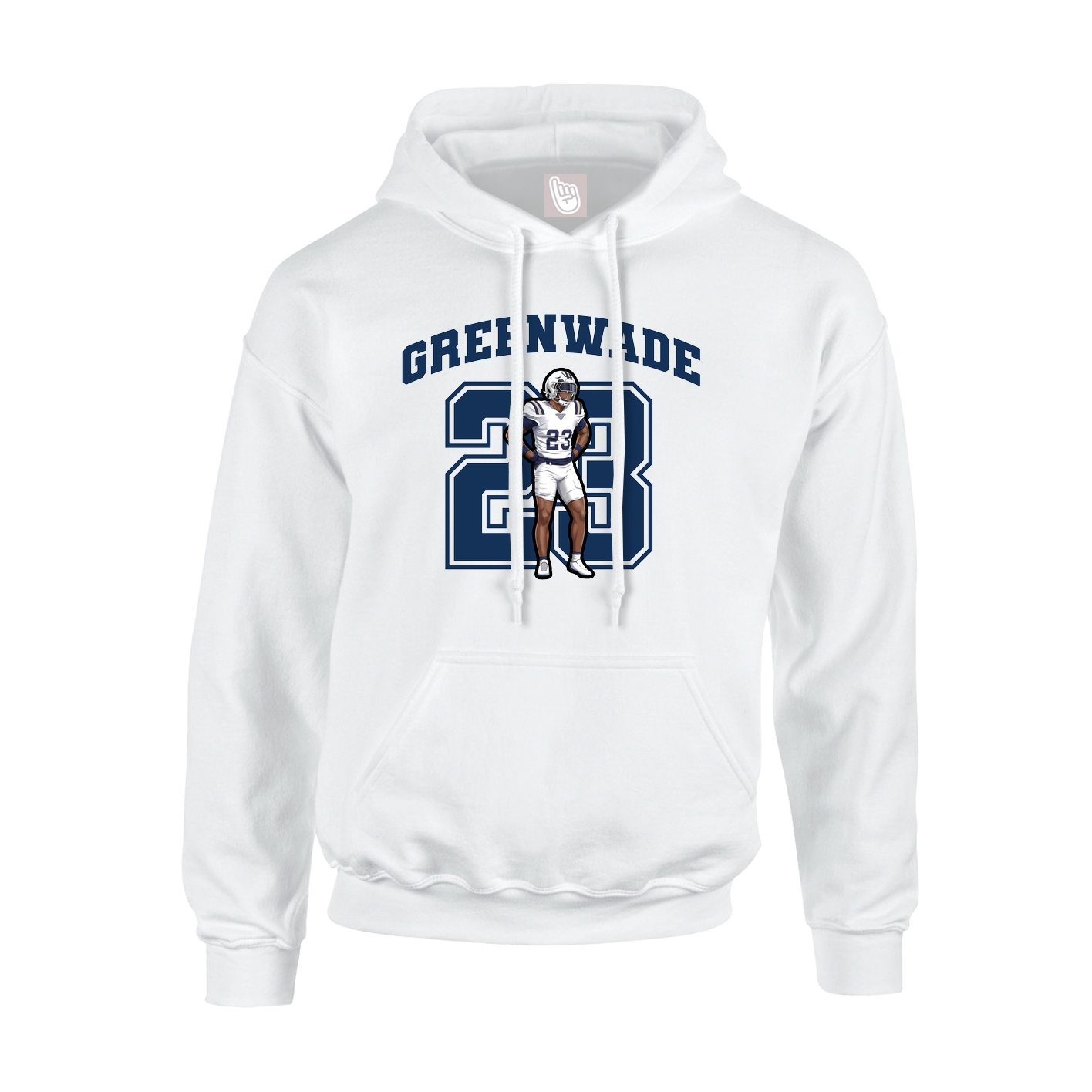 Youth Hoodie — Number in White