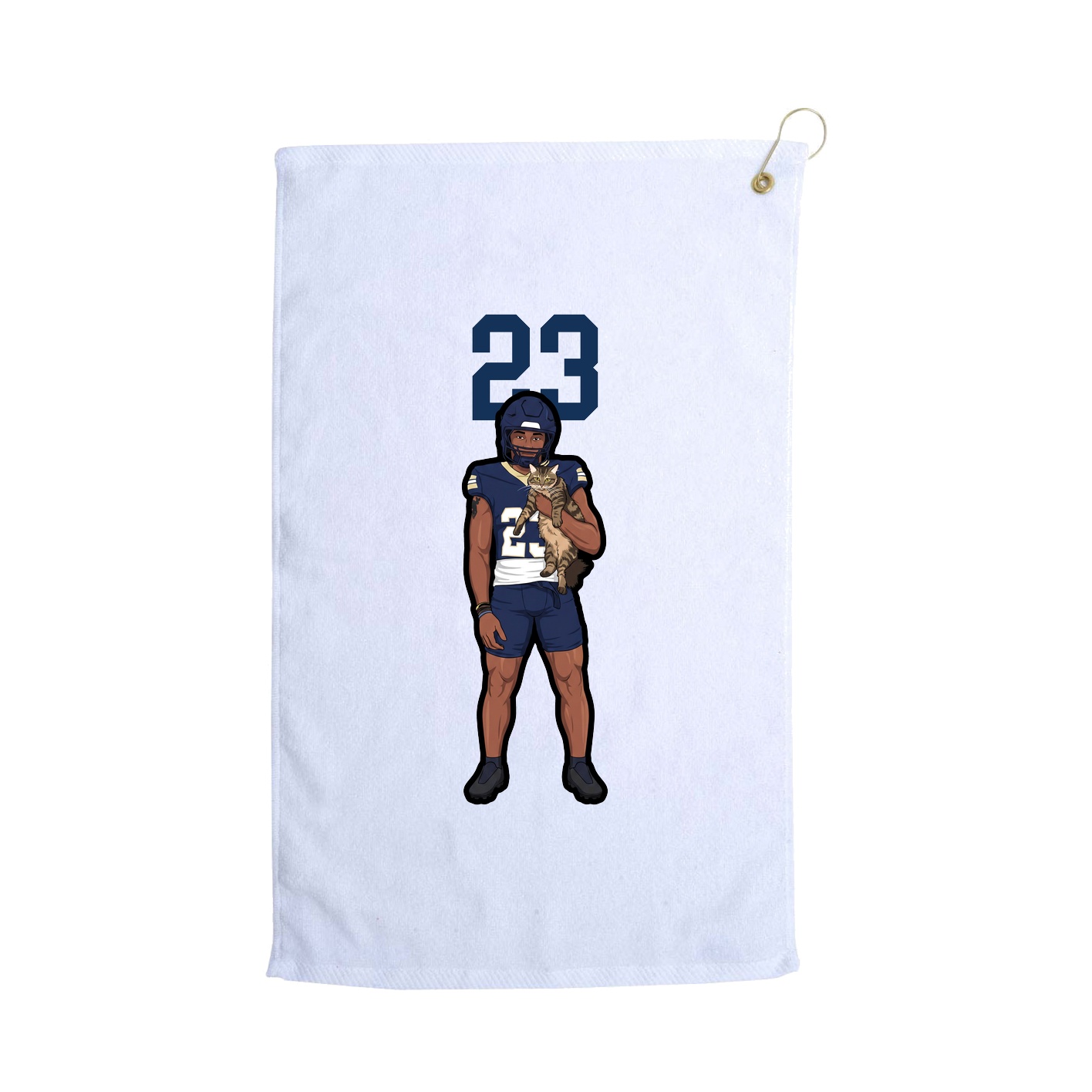 Golf Towel — Number Top in White