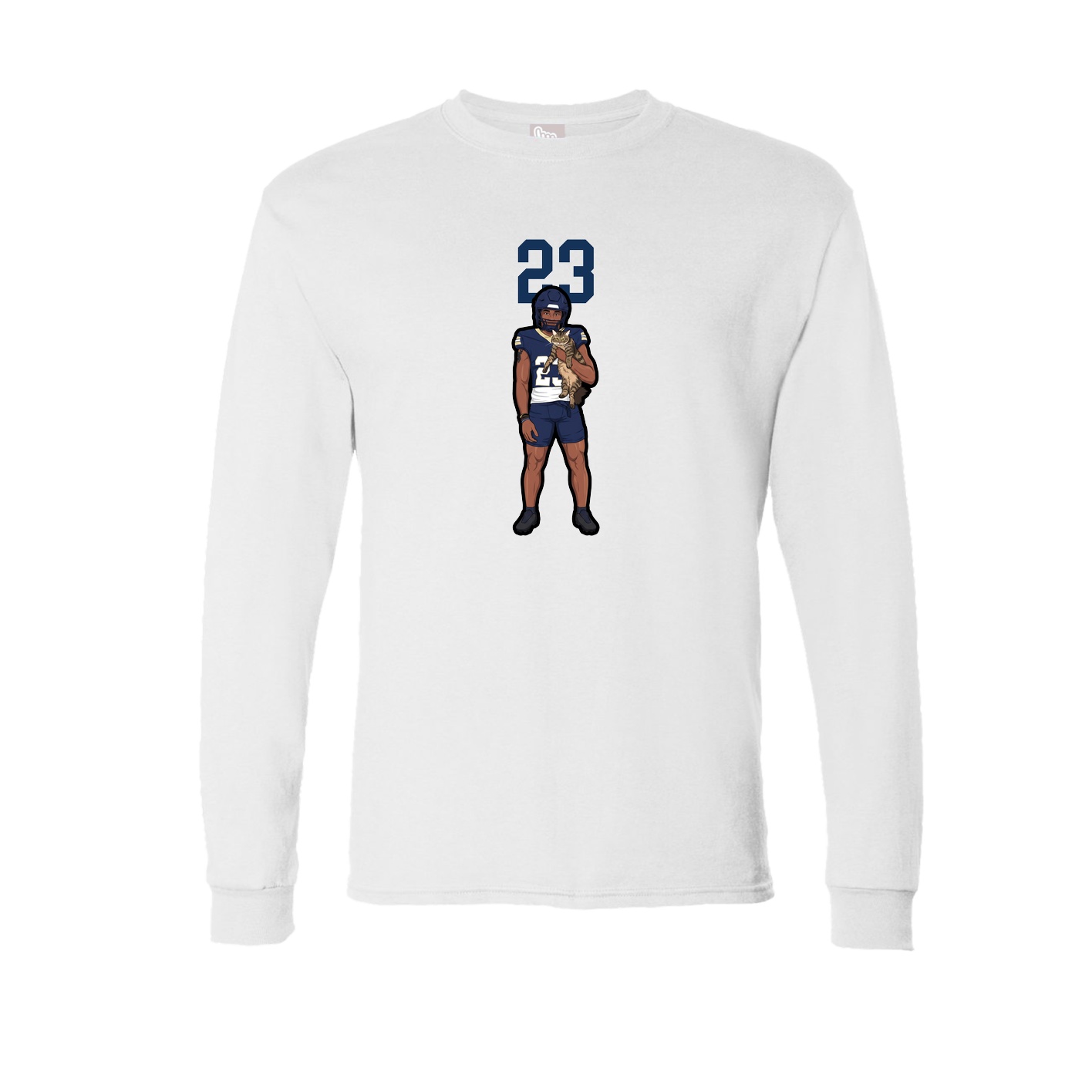 Long Sleeve Tee — Number Top in White