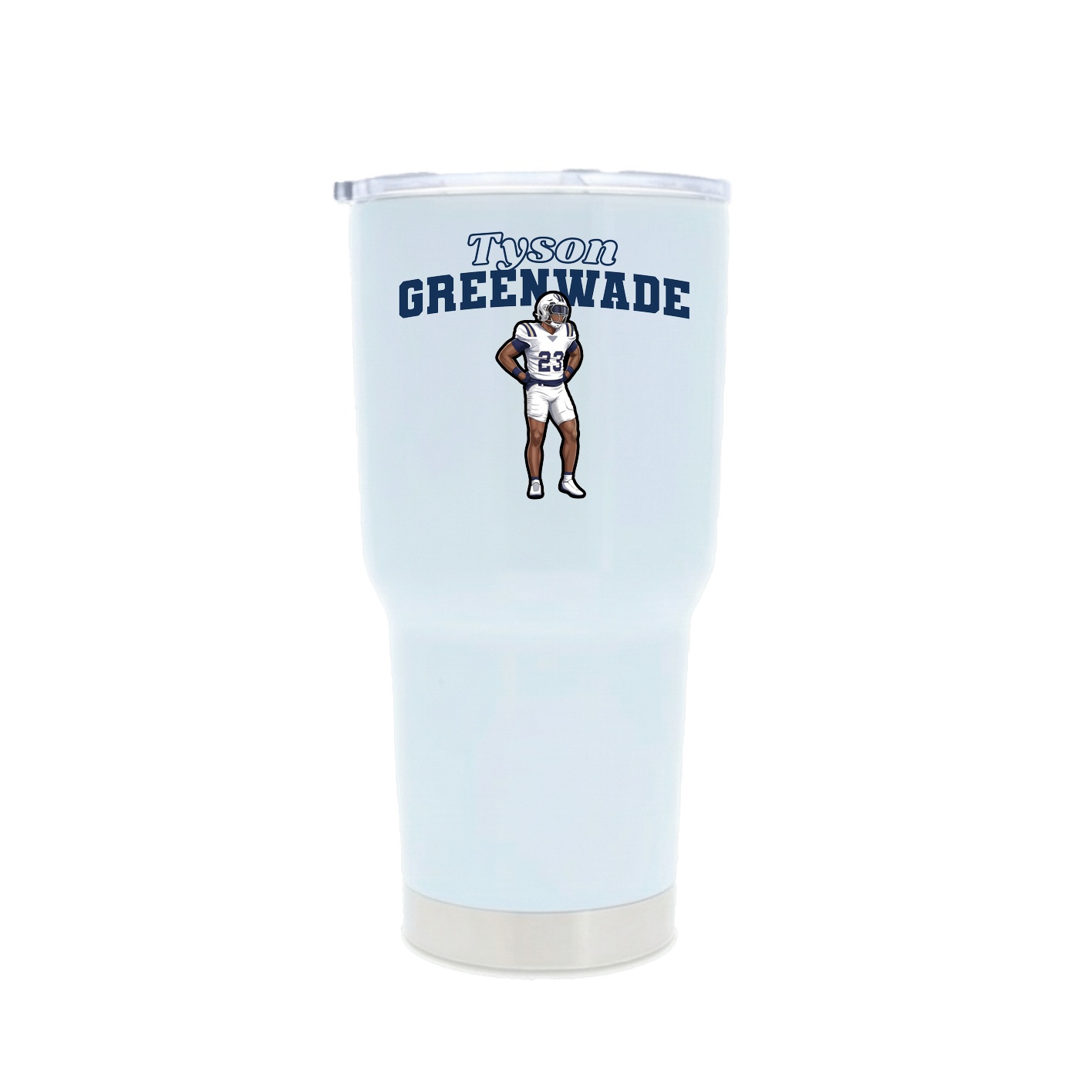 30oz Stainless Steel Tumbler — Name Arch in White