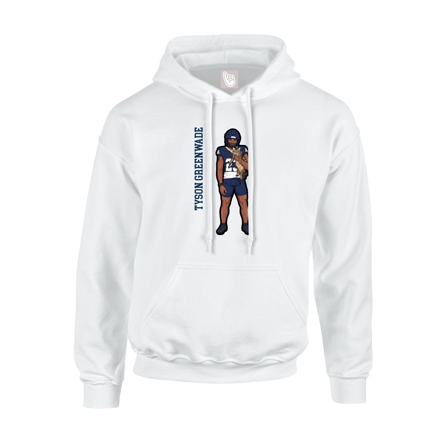 Youth Hoodie — Name Vertical in White