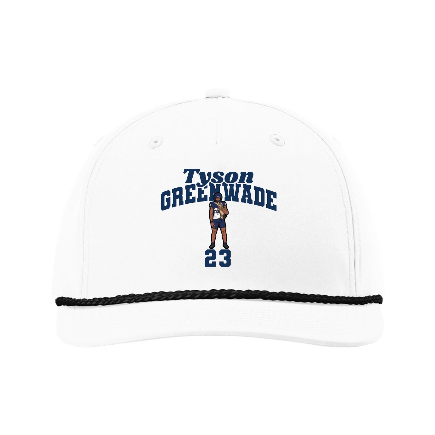 Five-Panel Classic Rope Cap — Signature Arch in White