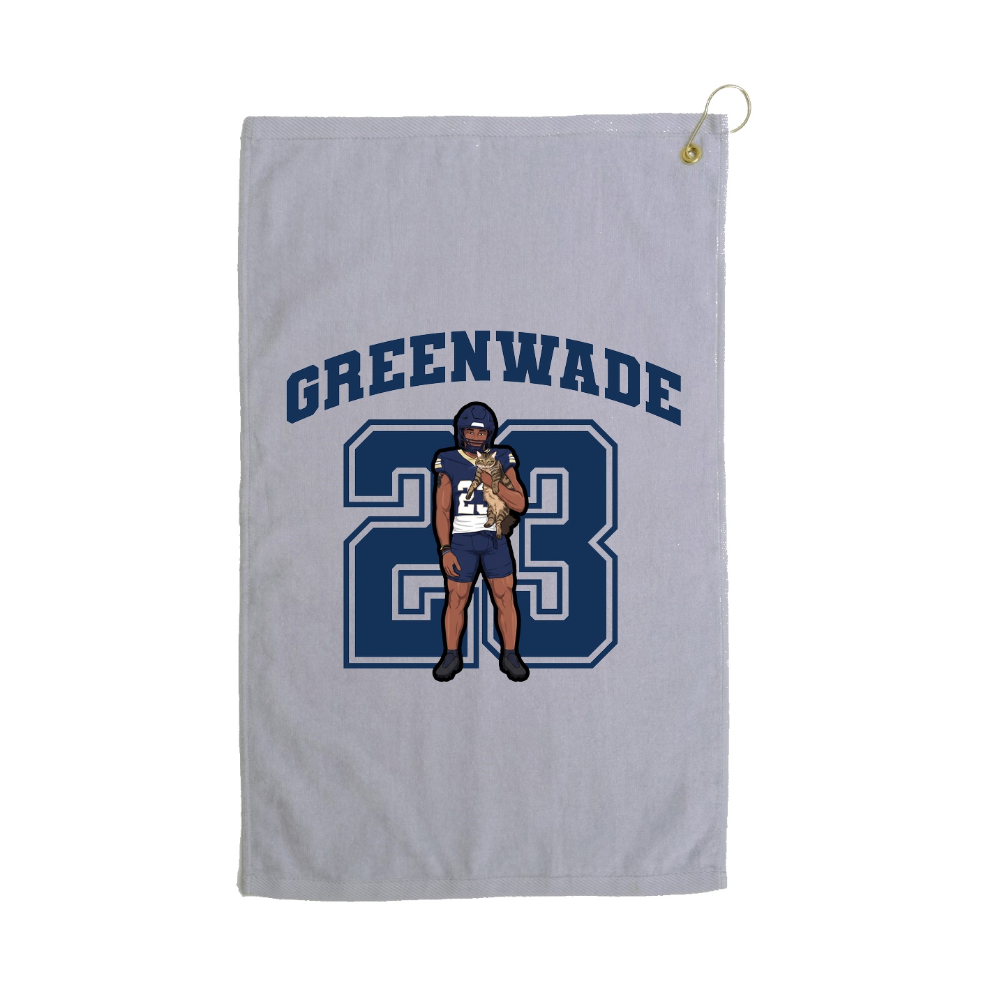 Golf Towel — Number in Grey