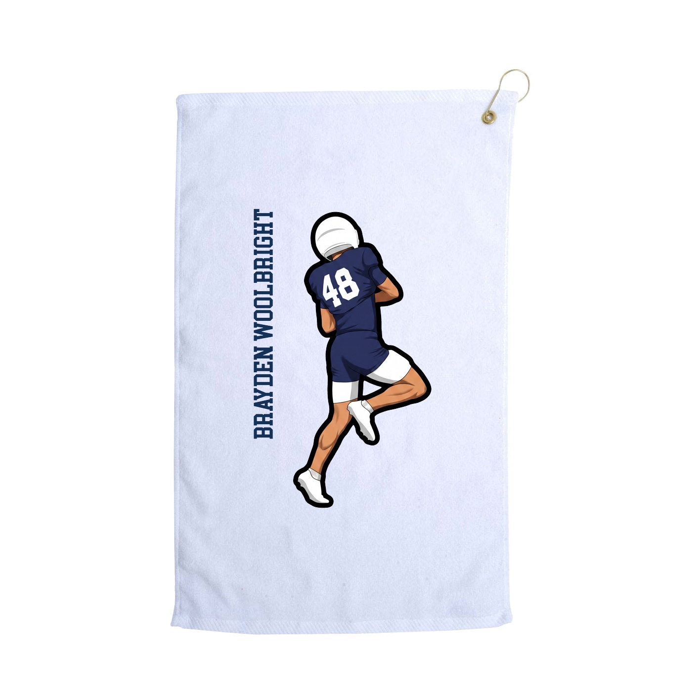 Golf Towel — Name Vertical in White
