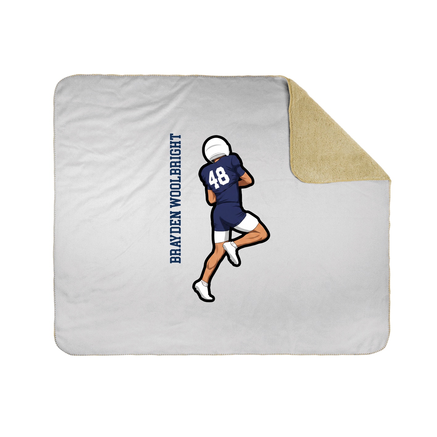 Throw Blanket — Name Vertical in White