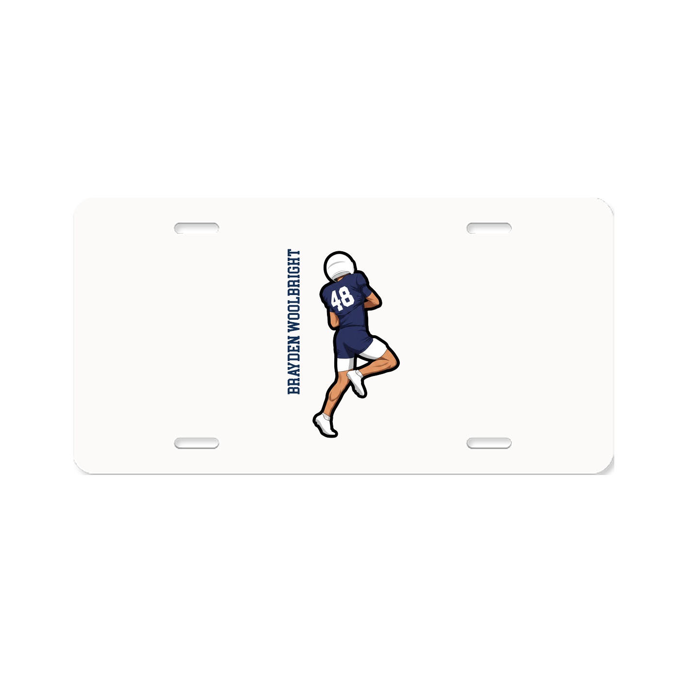 License Plate — Name Vertical in Classic