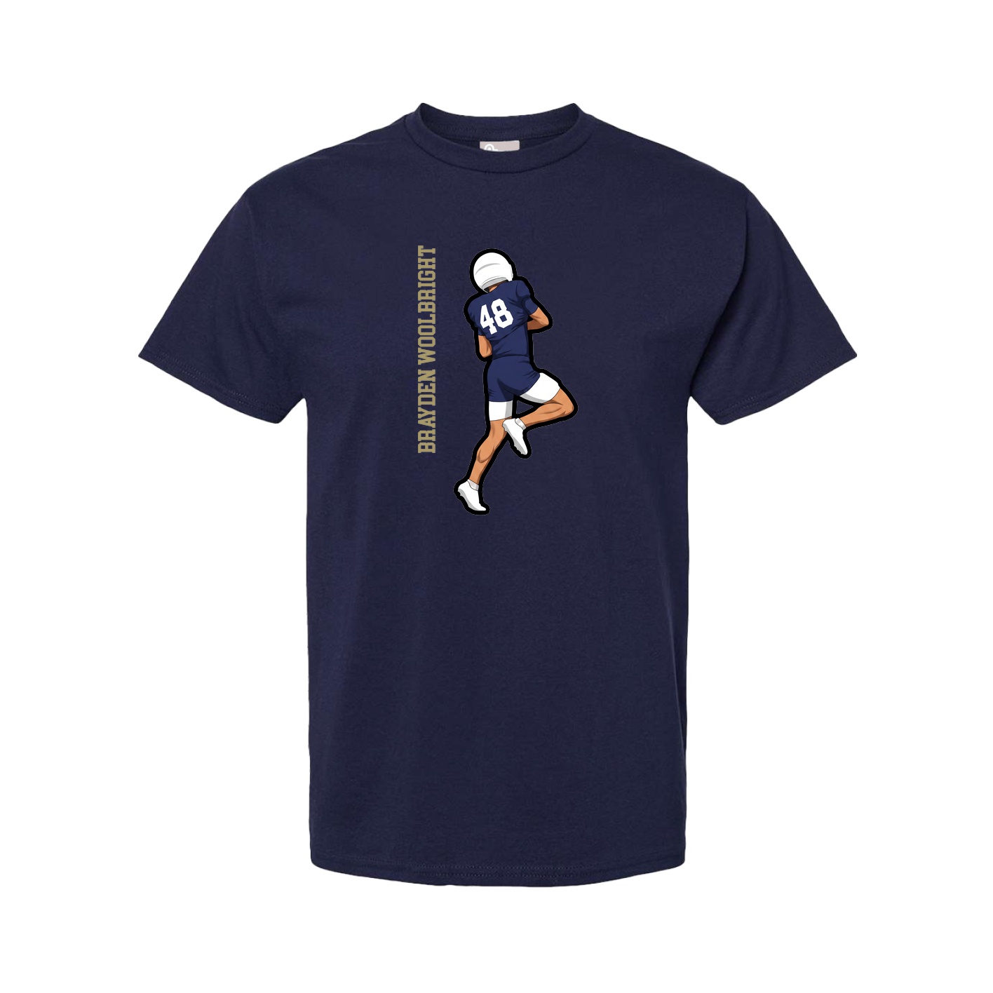 Tee — Name Vertical in Navy