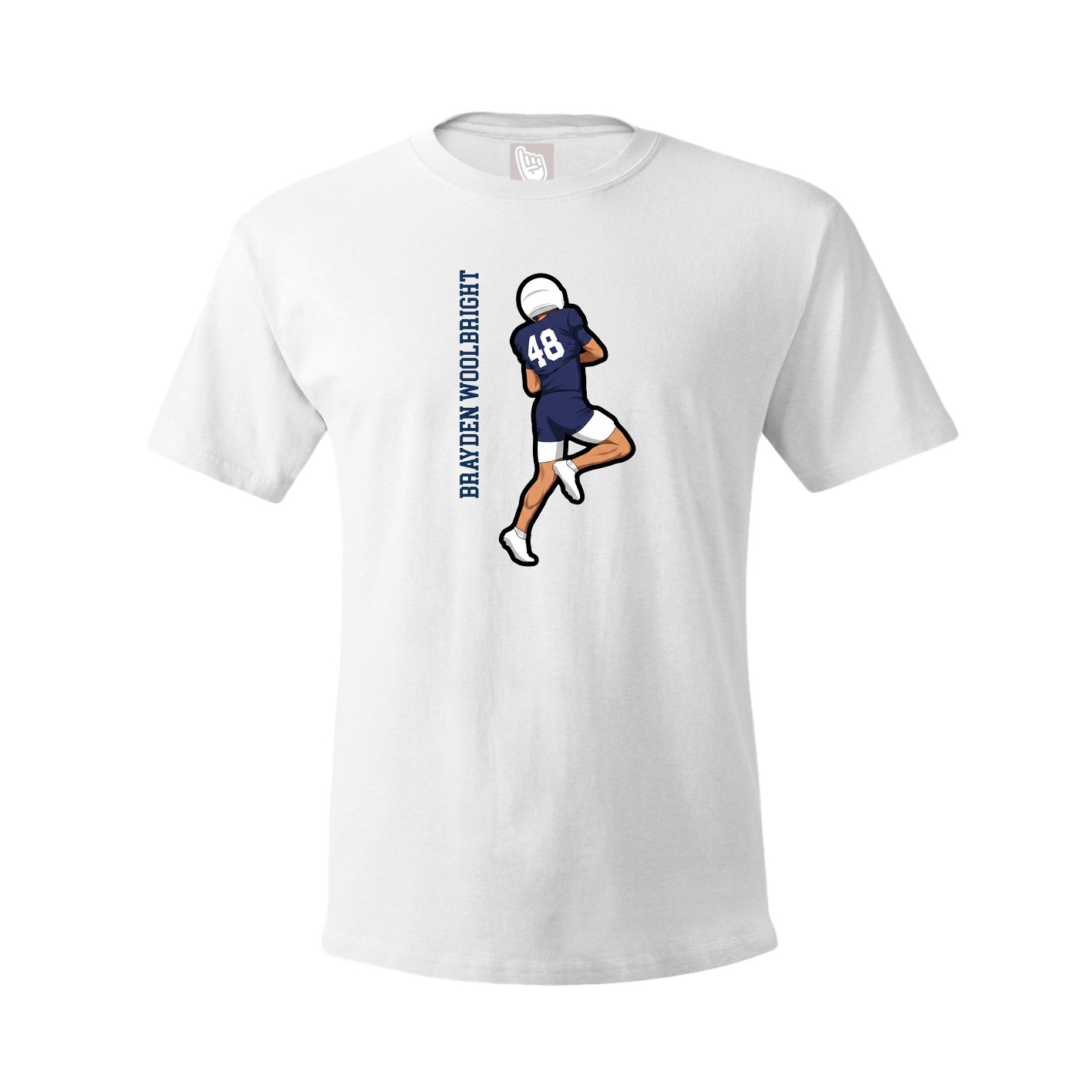 Youth Tee — Name Vertical in White