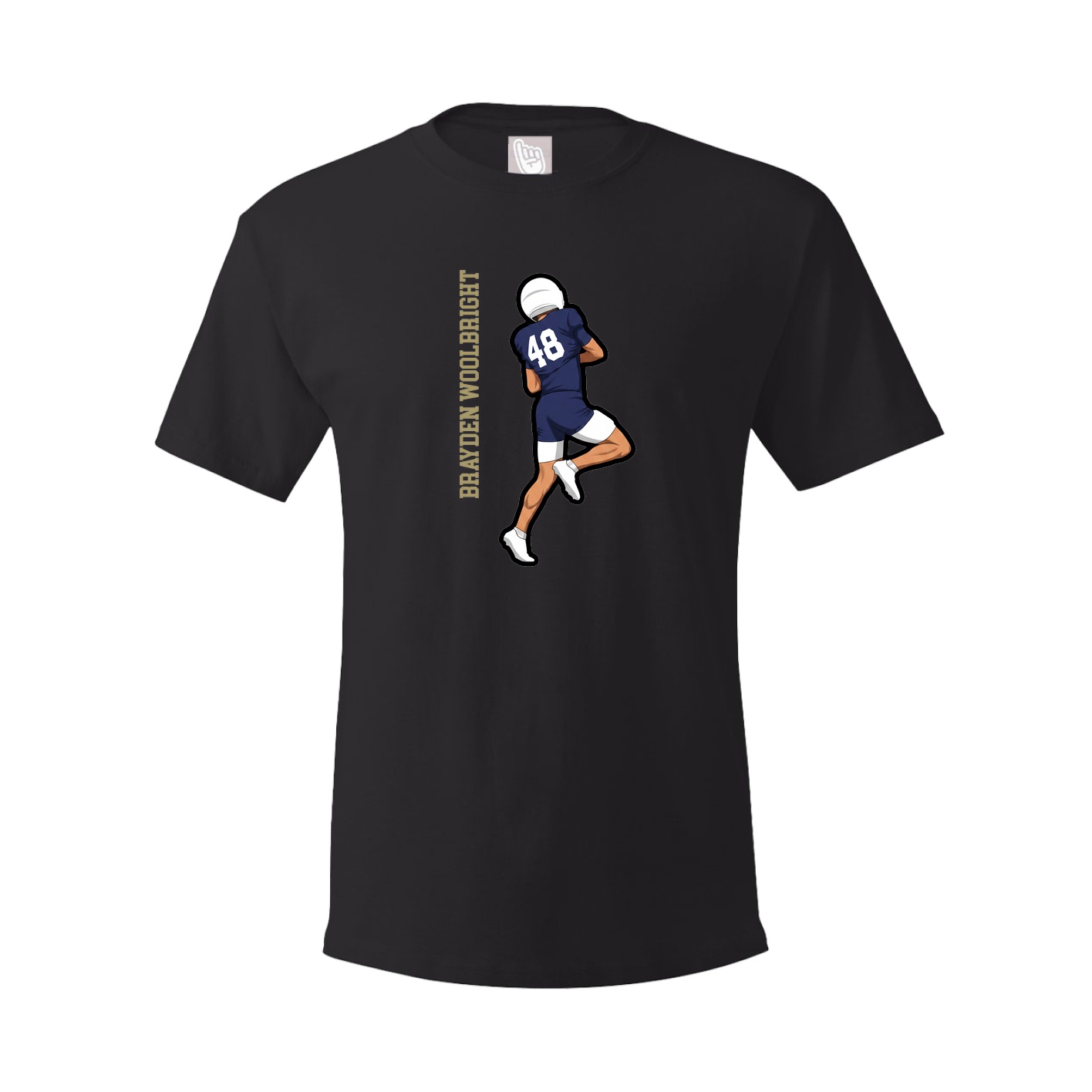 Youth Tee — Name Vertical in Black