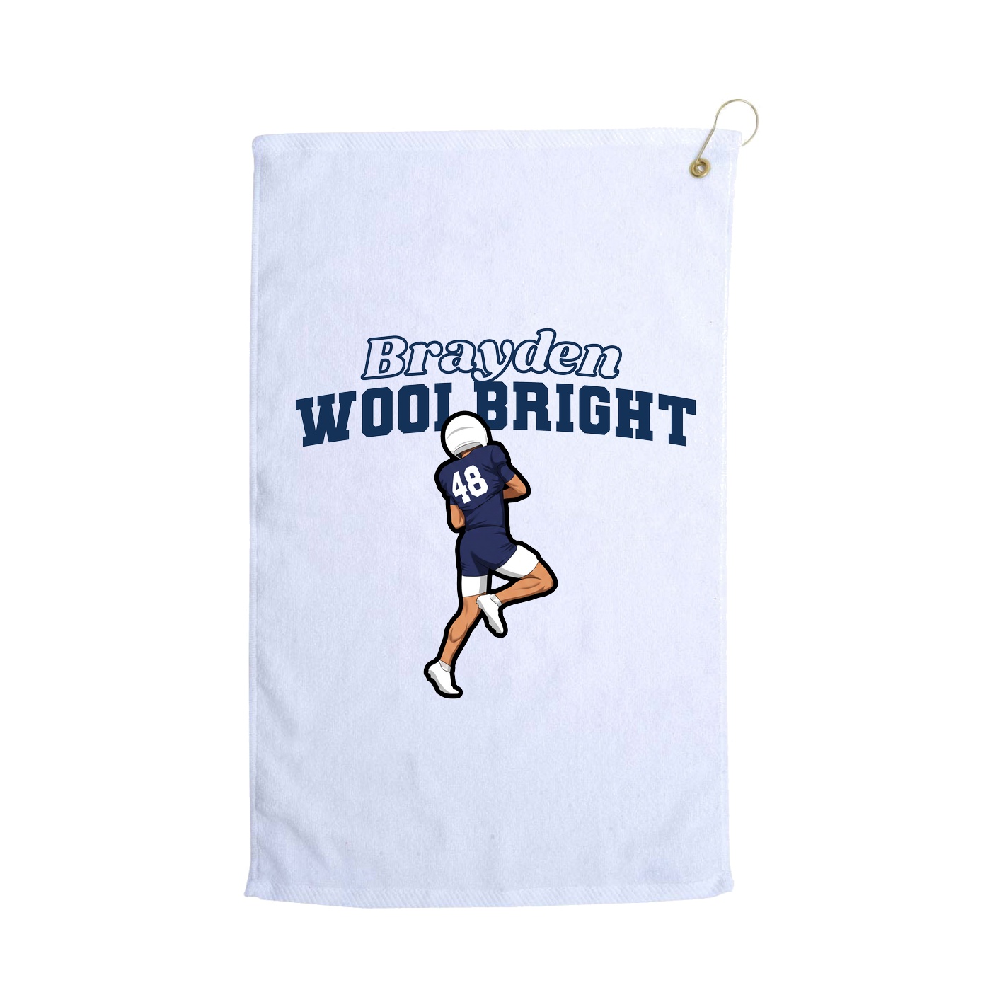 Golf Towel — Name Arch in White