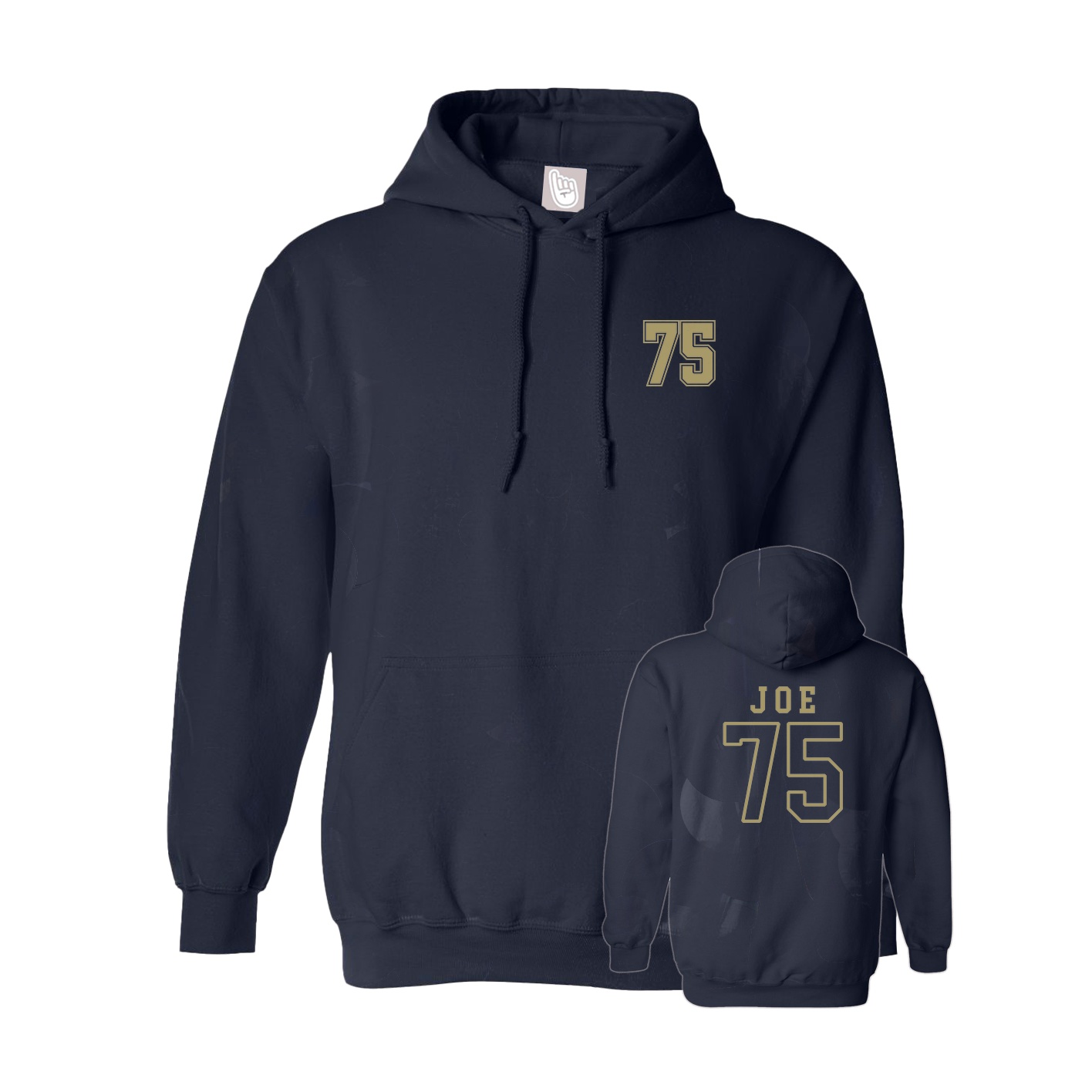 Hoodie — Chest Back in Navy
