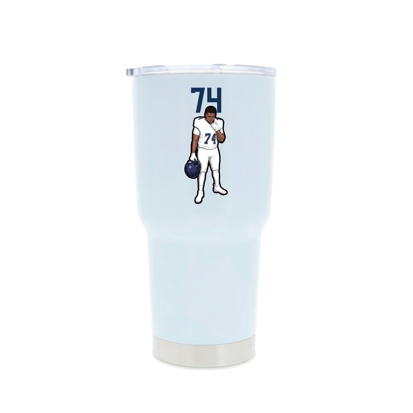 30oz Stainless Steel Tumbler — Number Top in White