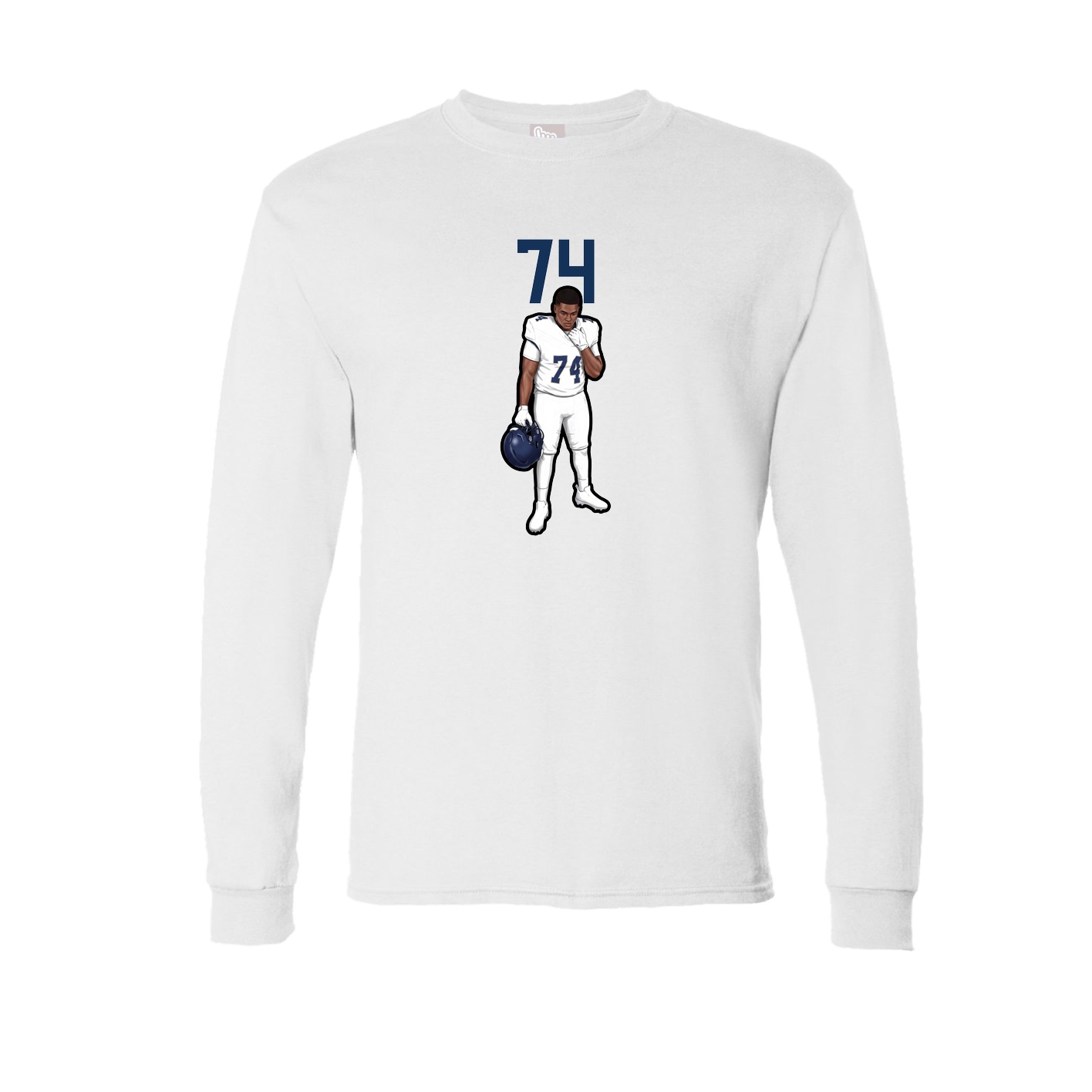 Long Sleeve Tee — Number Top in White