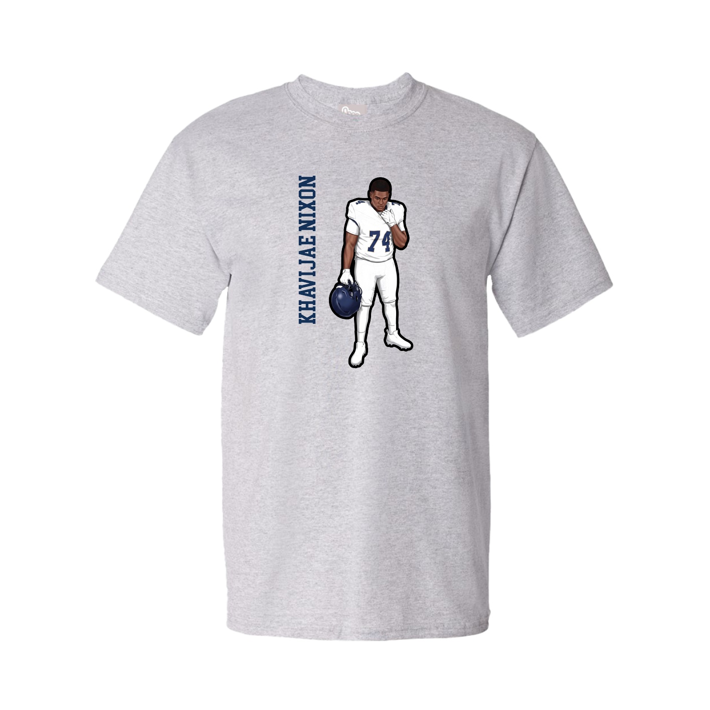 Youth Tee — Name Vertical in Grey