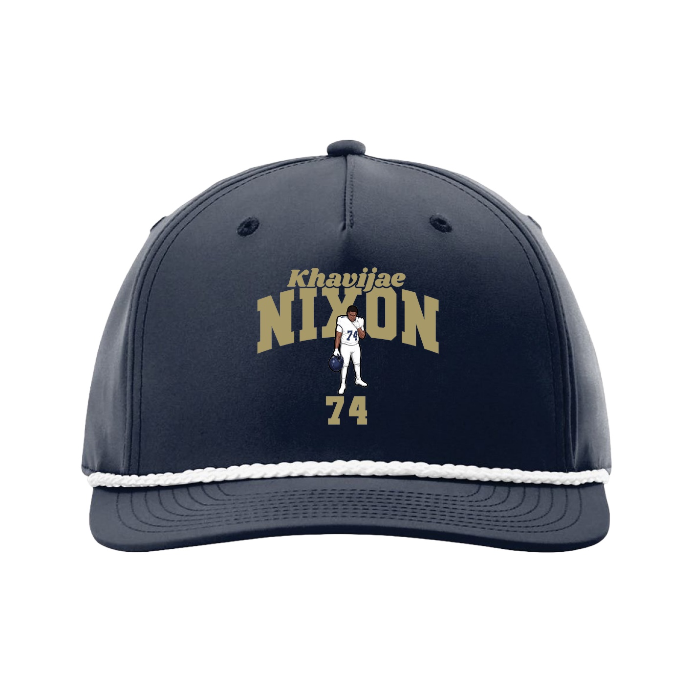 Five-Panel Classic Rope Cap — Signature Arch in Navy