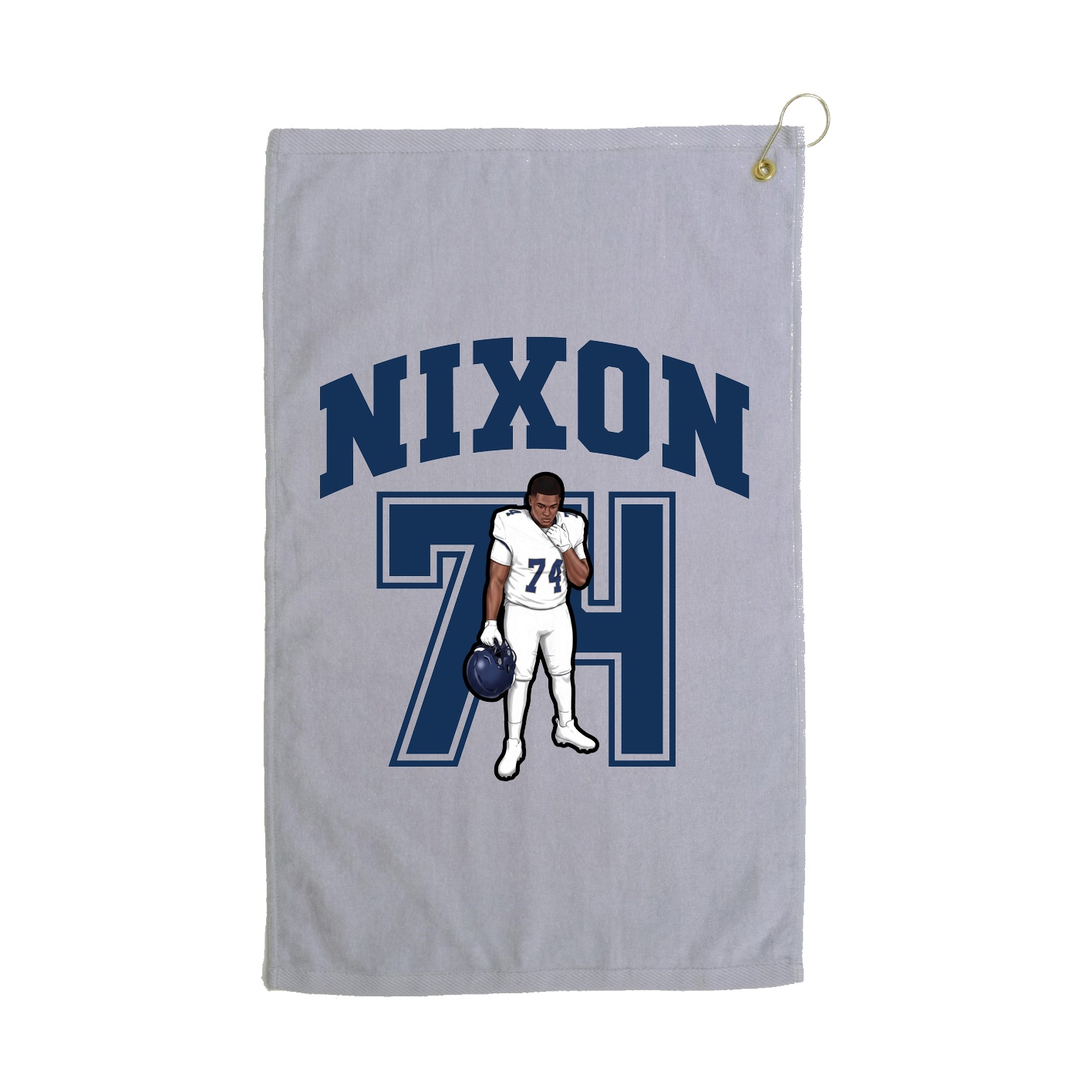 Golf Towel — Number in Grey