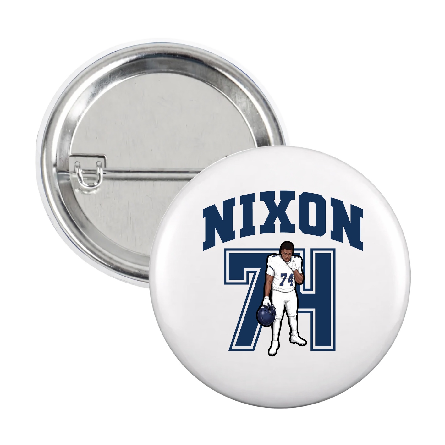Game Day Button — Number in White