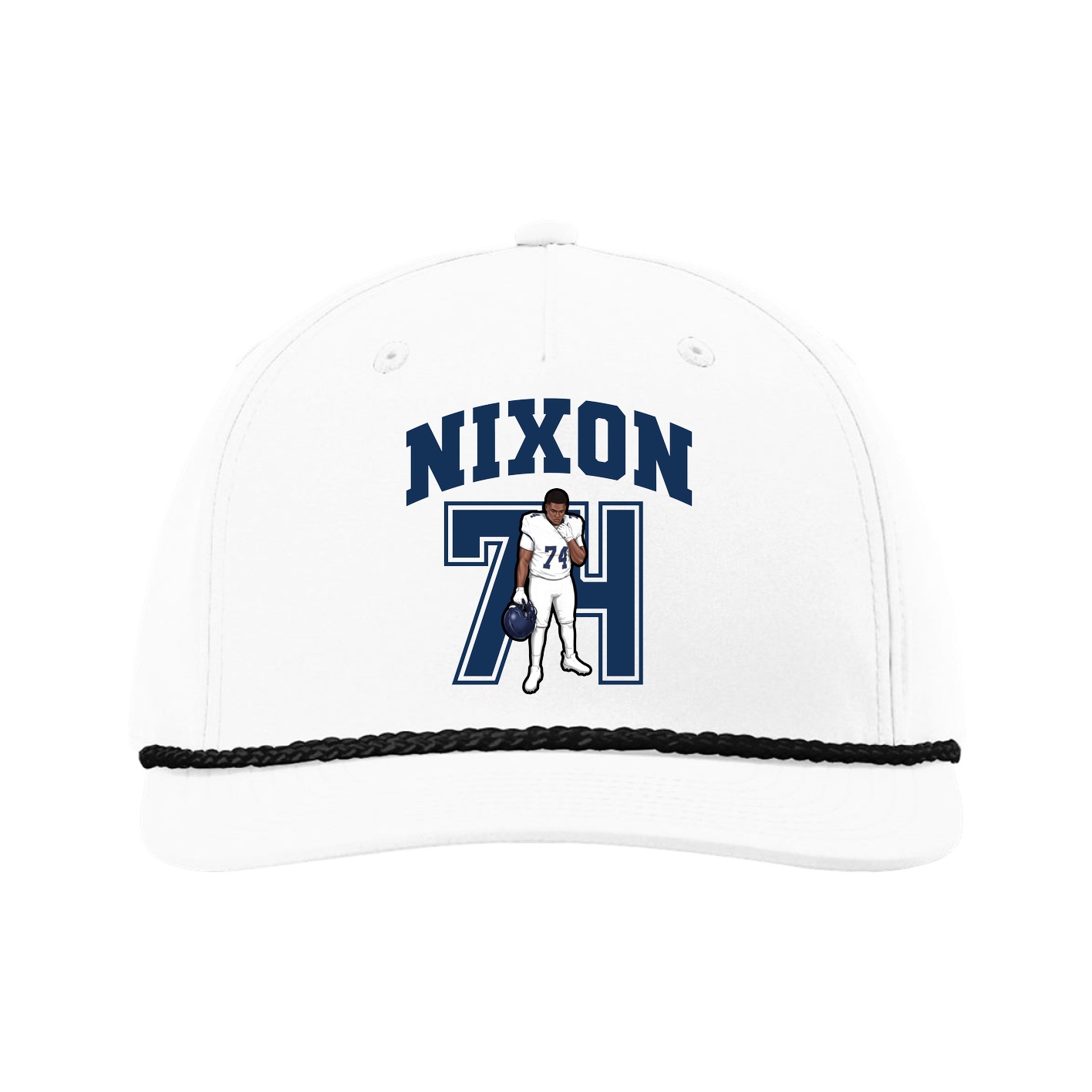 Five-Panel Classic Rope Cap — Number in White