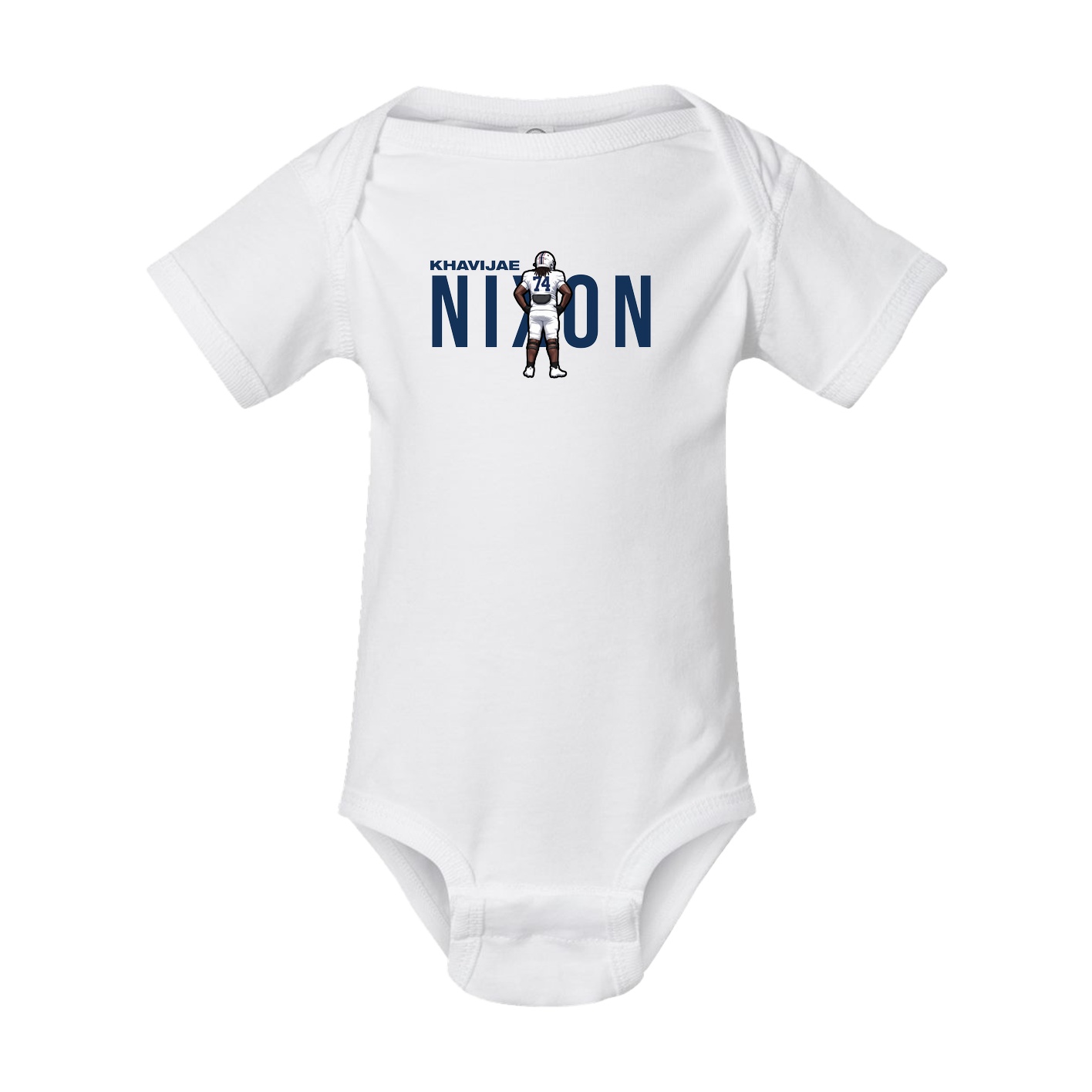 Baby Onesie — Player Name in White